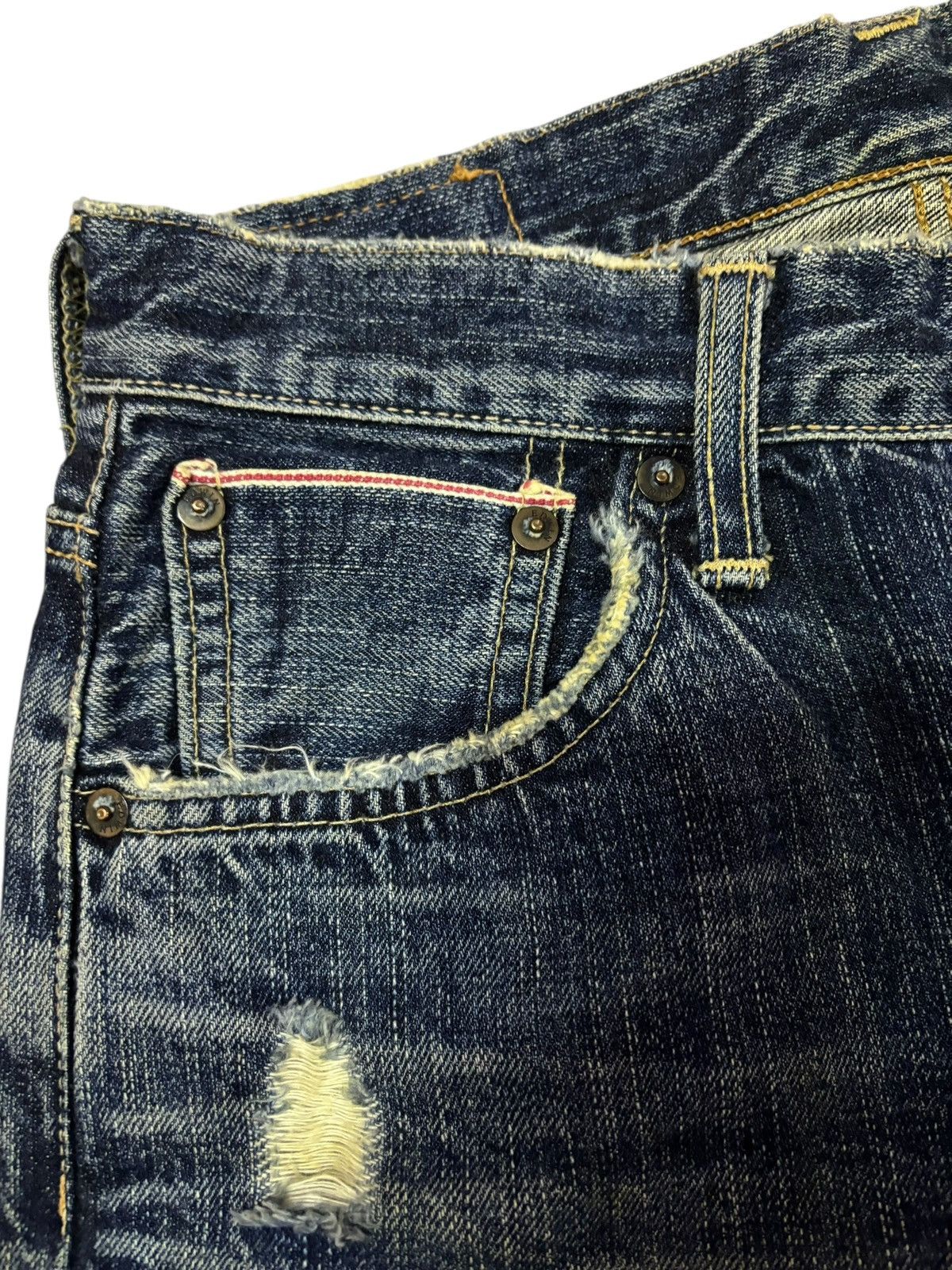Edwin Vtg Edwin Japan 505 Selvedge Distressed Jeans Size US 28 / EU 44 - 8 Thumbnail