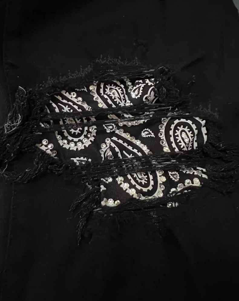 Amiri Amiri 18FW Flash diamond cashew flower patchwork black jean Size US 32 / EU 48 - 6 Thumbnail