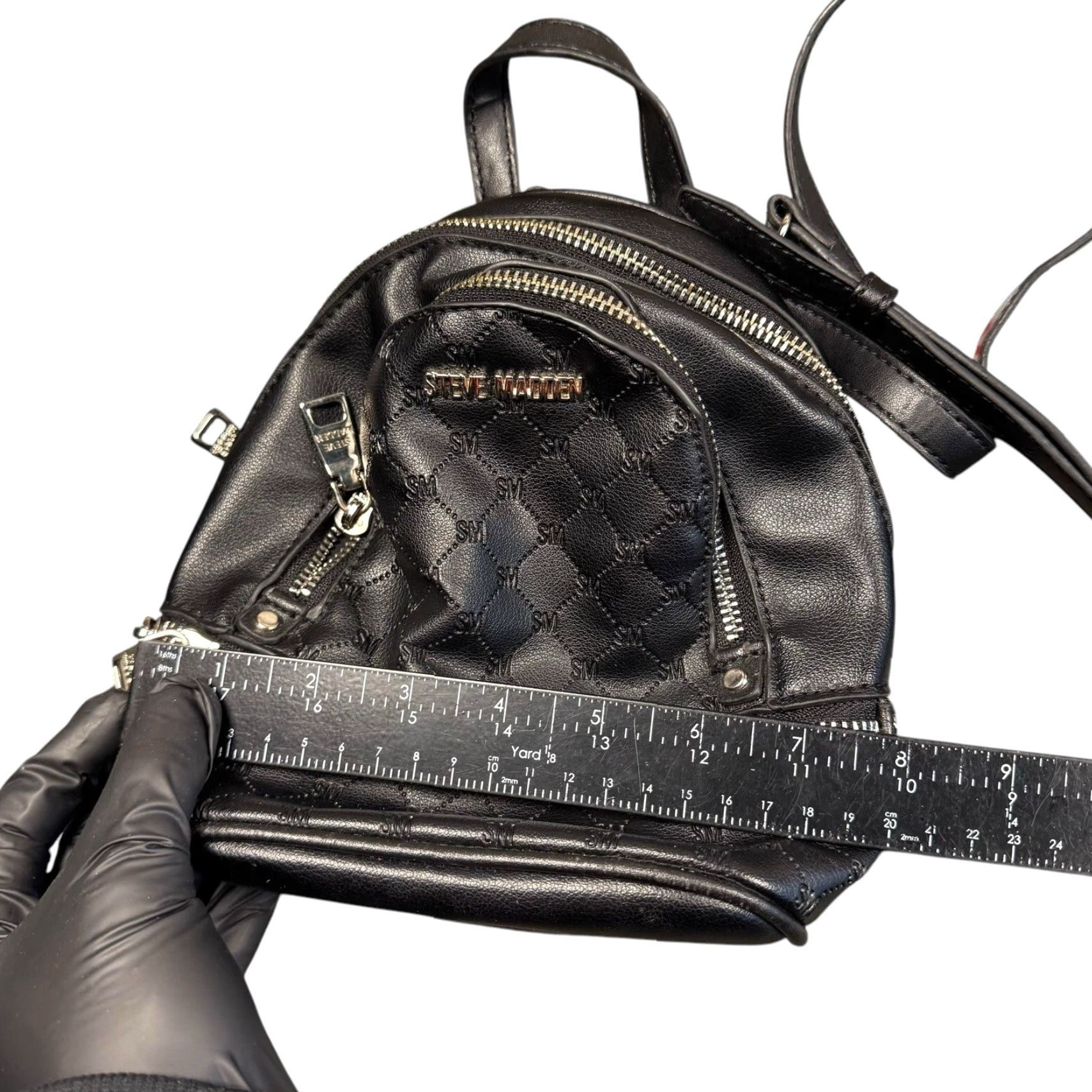 Steve Madden Steve Madden Mini Backpack Purse Sling Bag Black BVIKI BB Logo Women’s 8x8x4 Bag Size ONE SIZE - 4 Thumbnail