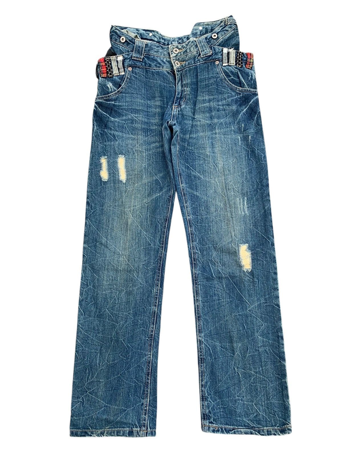 Kapital DOUBLE WAIST PUNK STYLE RUSTY UNBRAND DISTRESSED DENIM Size US 29 - 2 Thumbnail