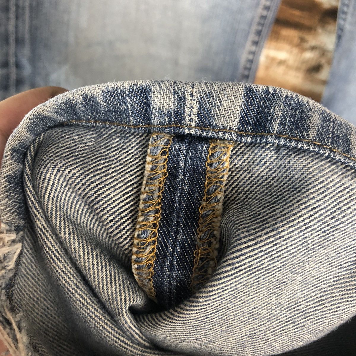 Japanese Brand Back Number Blue Distressed Denim Pants #A2098 Size US 30 / EU 46 - 14 Thumbnail