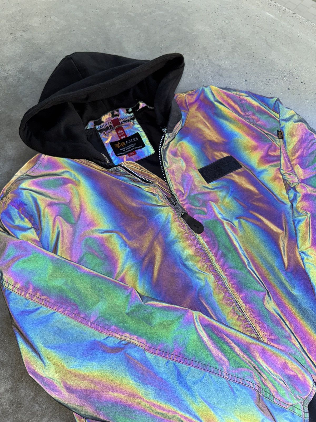 Alpha Industries ‼️RARE‼️ Alpha Industries MA-1 Bomber reflective rainbow jacke Size US XXL / EU 58 / 5 - 2 Thumbnail
