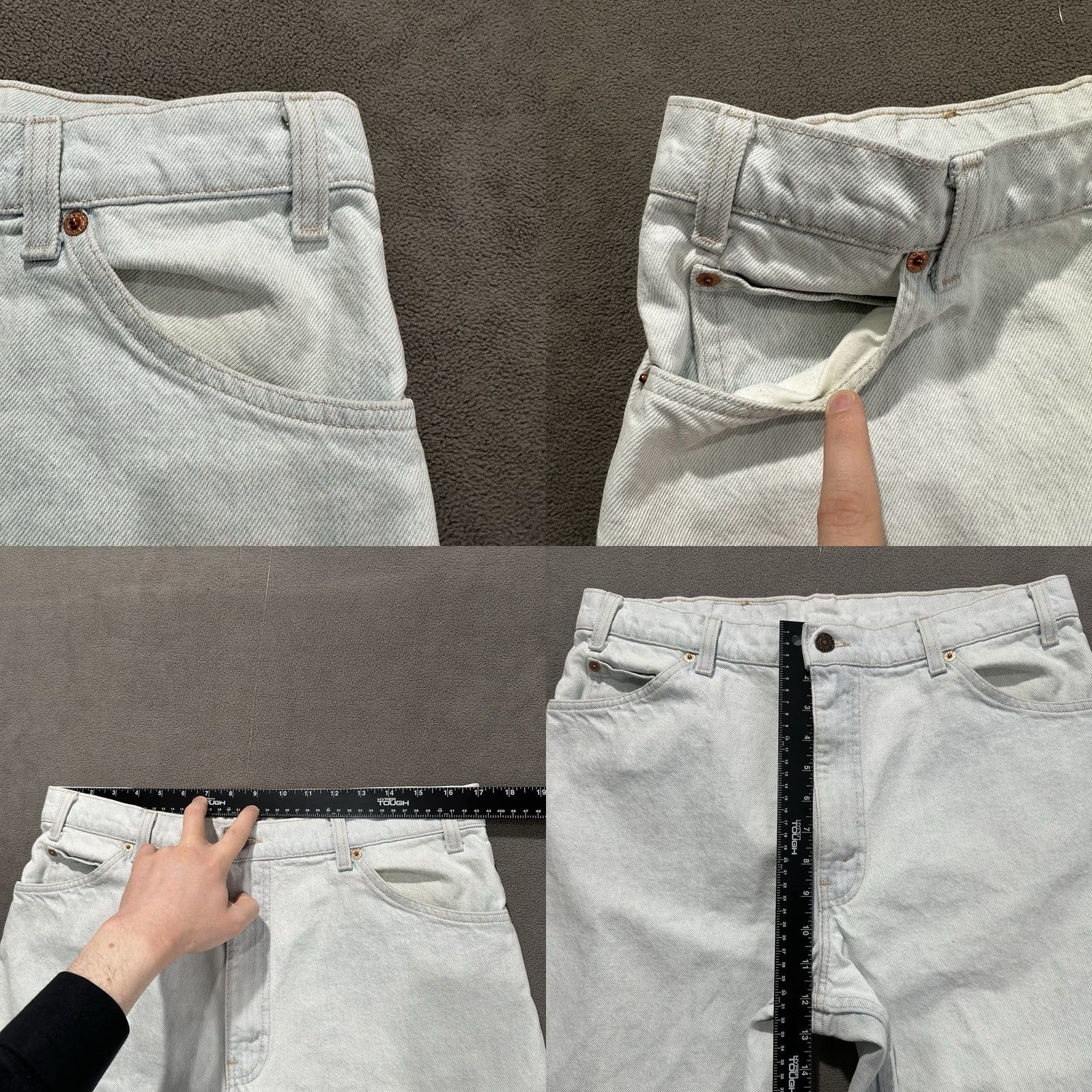 Levi's VINTAGE Levi's 550 Jeans Men 34x31 Light Blue USA Made Relaxed Tapered Denim Blue 90s Retro Mens Size US 36 / EU 52 - 10 Thumbnail