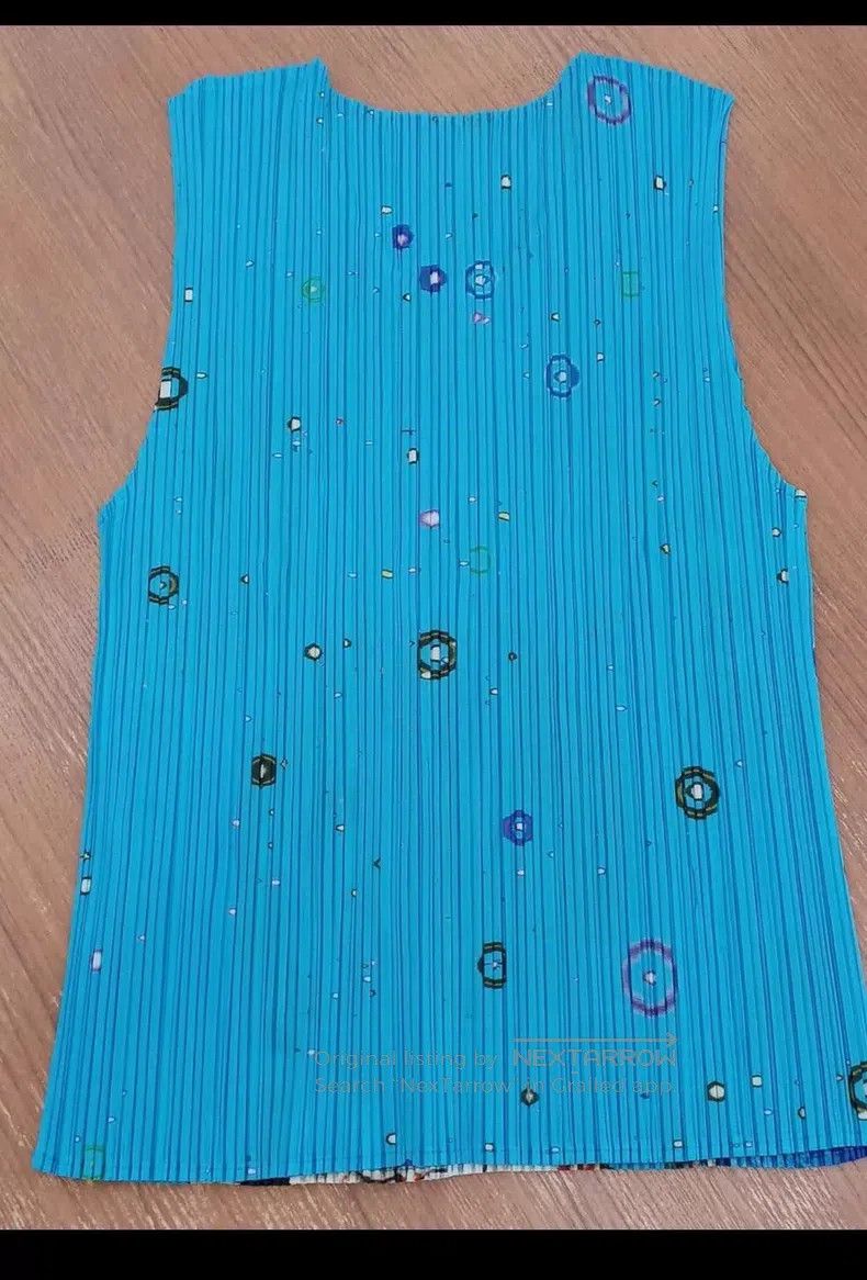 Issey Miyake Issey Miyake Blue Tank Top Size L / US 10 / IT 46 - 2 Thumbnail