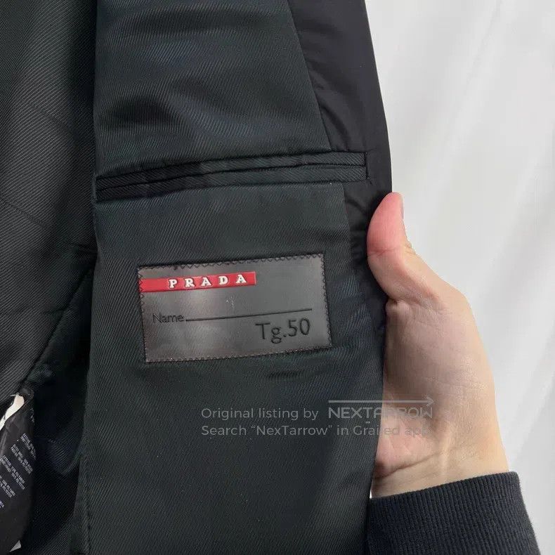 Prada Prada Black nylon sandwiched cotton suit jacket Size US M / EU 48-50 / 2 - 5 Thumbnail