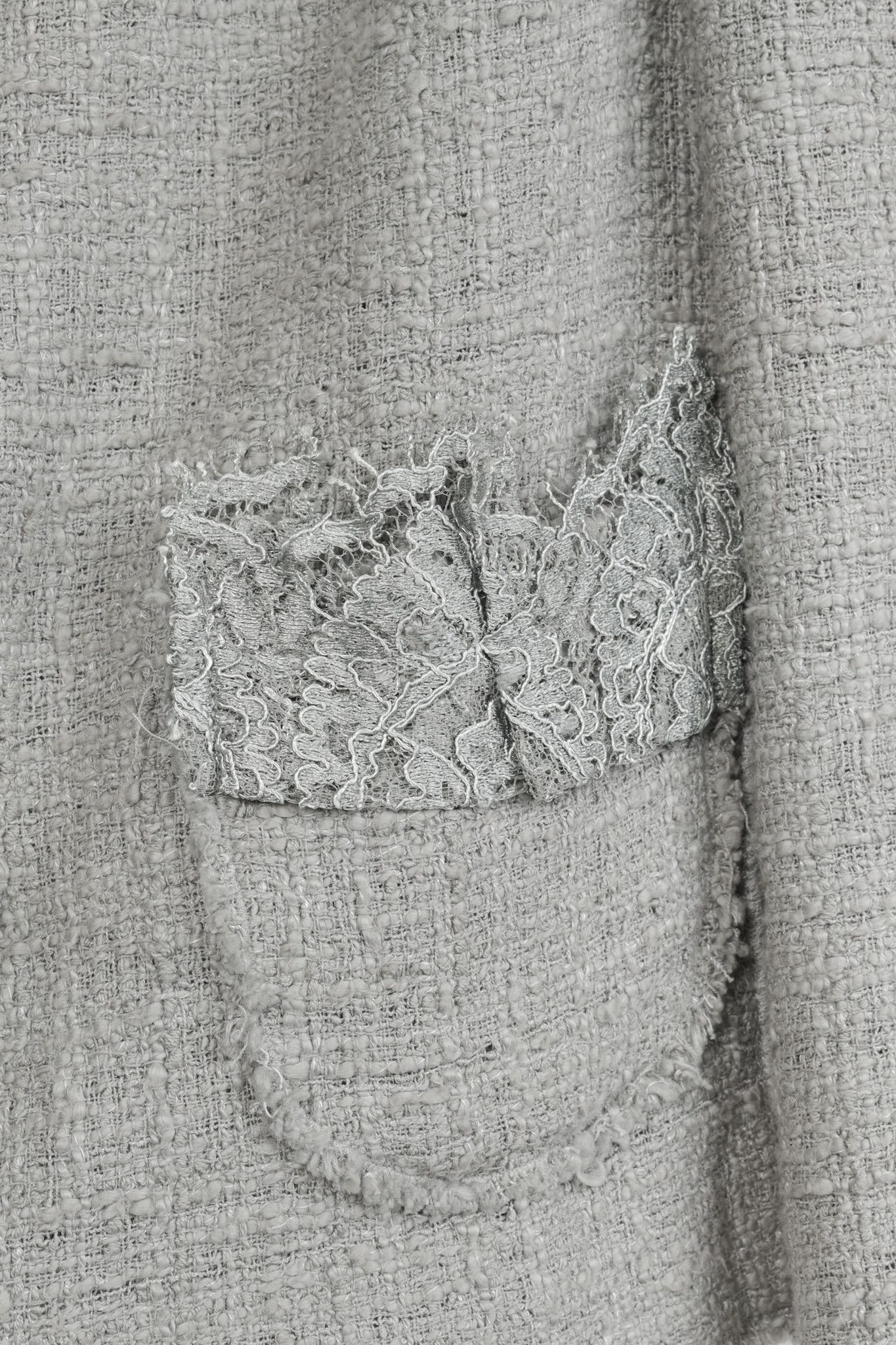 Dolce & Gabbana Dolce and Gabbana Grey Tweed Lace-Trim Suit Jacket Size M / US 6-8 / IT 42-44 - 8 Thumbnail