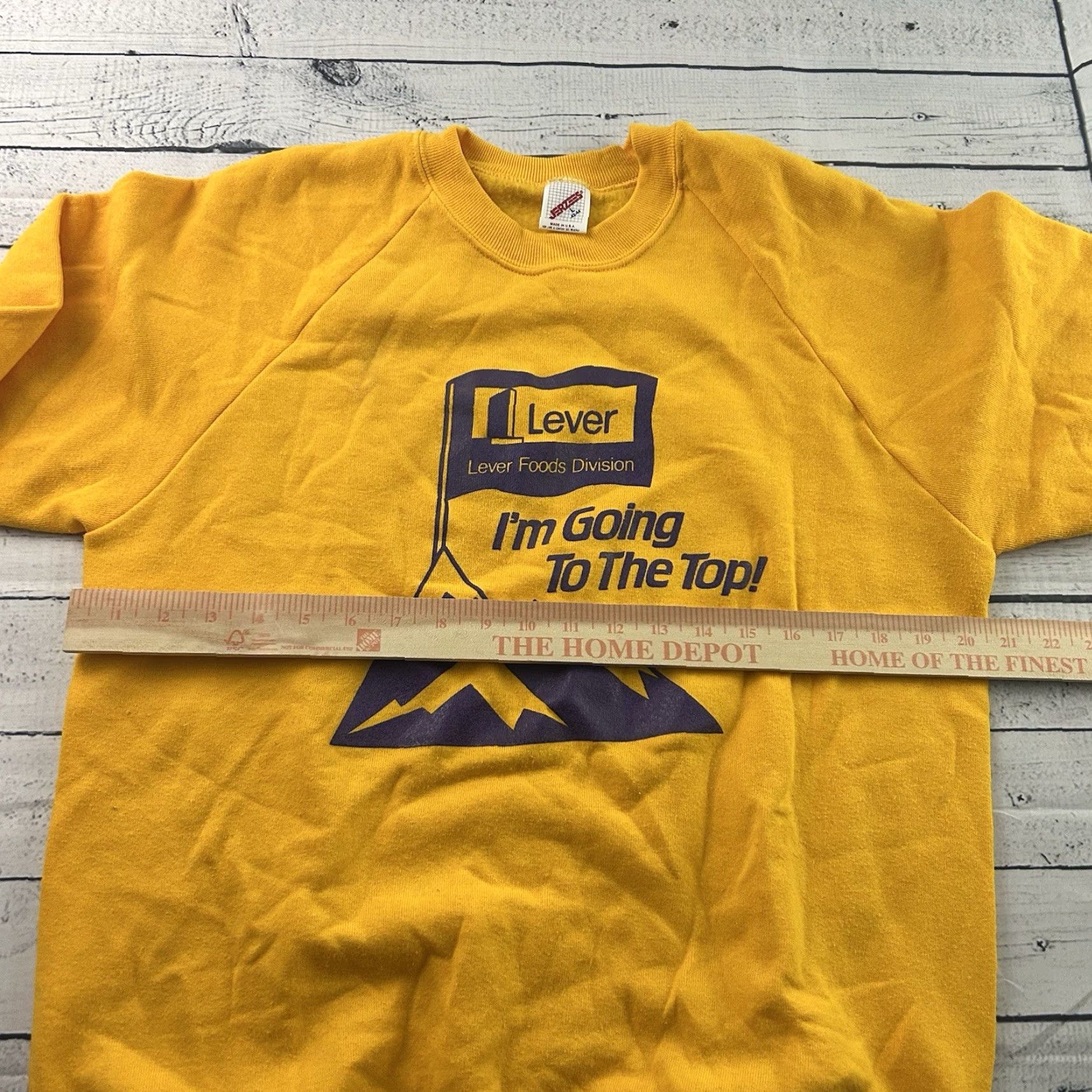 Jerzees VINTAGE Jerzees Sweatshirt Pullover Mens L Yellow Jerzees Lever Foods Division Size US L / EU 52-54 / 3 - 4 Thumbnail
