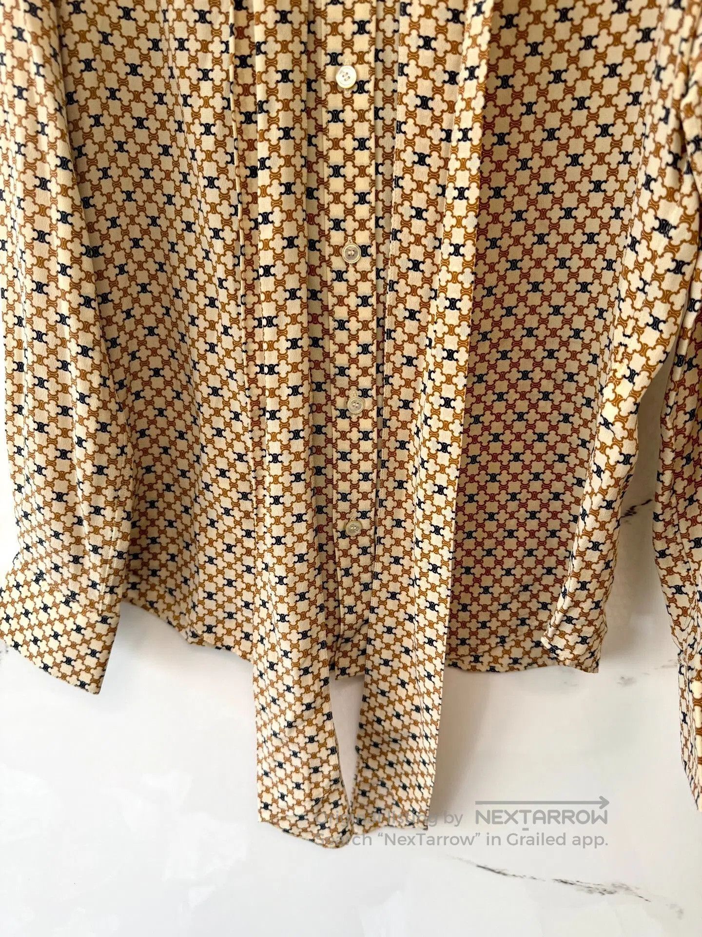 Celine celine printed silk tie front shirt. Size M / US 6-8 / IT 42-44 - 4 Thumbnail