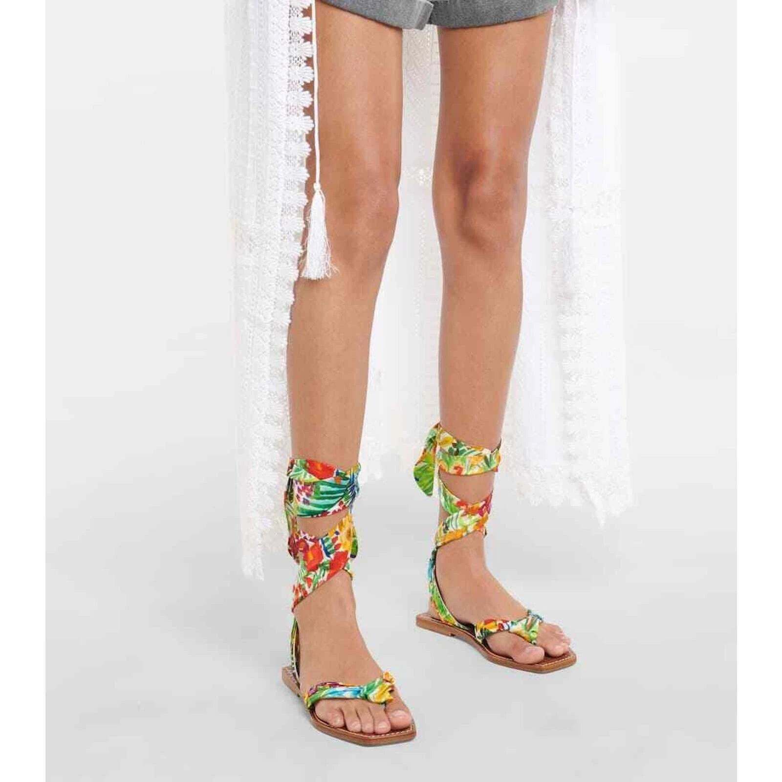 Christian Louboutin Christian Louboutin Niloofar Flat Satin Lace Up Tie Floral Size US 6 / IT 36 - 3 Thumbnail