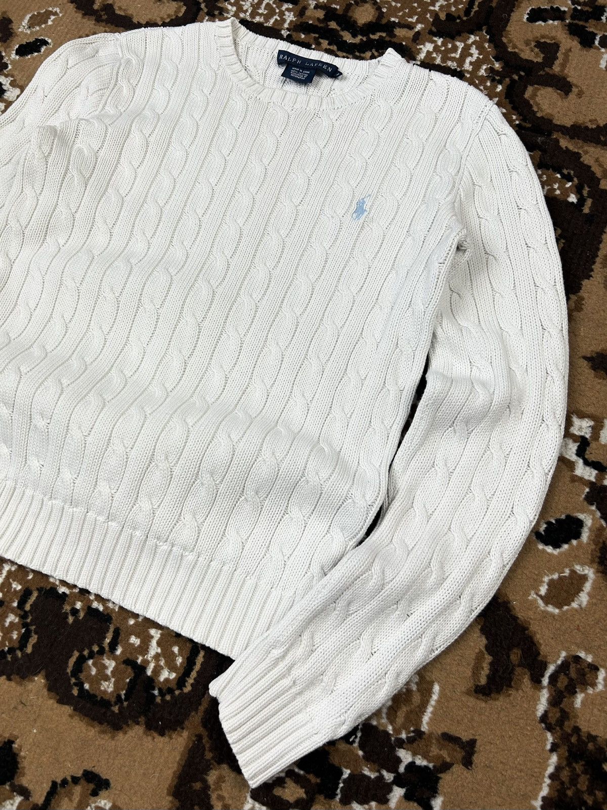 Polo Ralph Lauren × Vintage Vintage Polo Ralph Lauren White Knitted Sweater M size Size M / US 6-8 / IT 42-44 - 4 Thumbnail