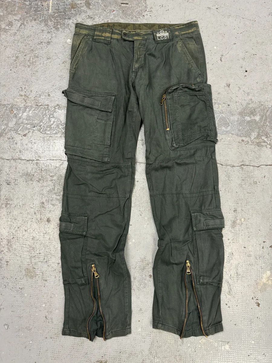 Dolce & Gabbana AW2006 Dolce & Gabbana Green Multi Zips Cargo Naval Pants Size US 34 / EU 50 - 1 Thumbnail