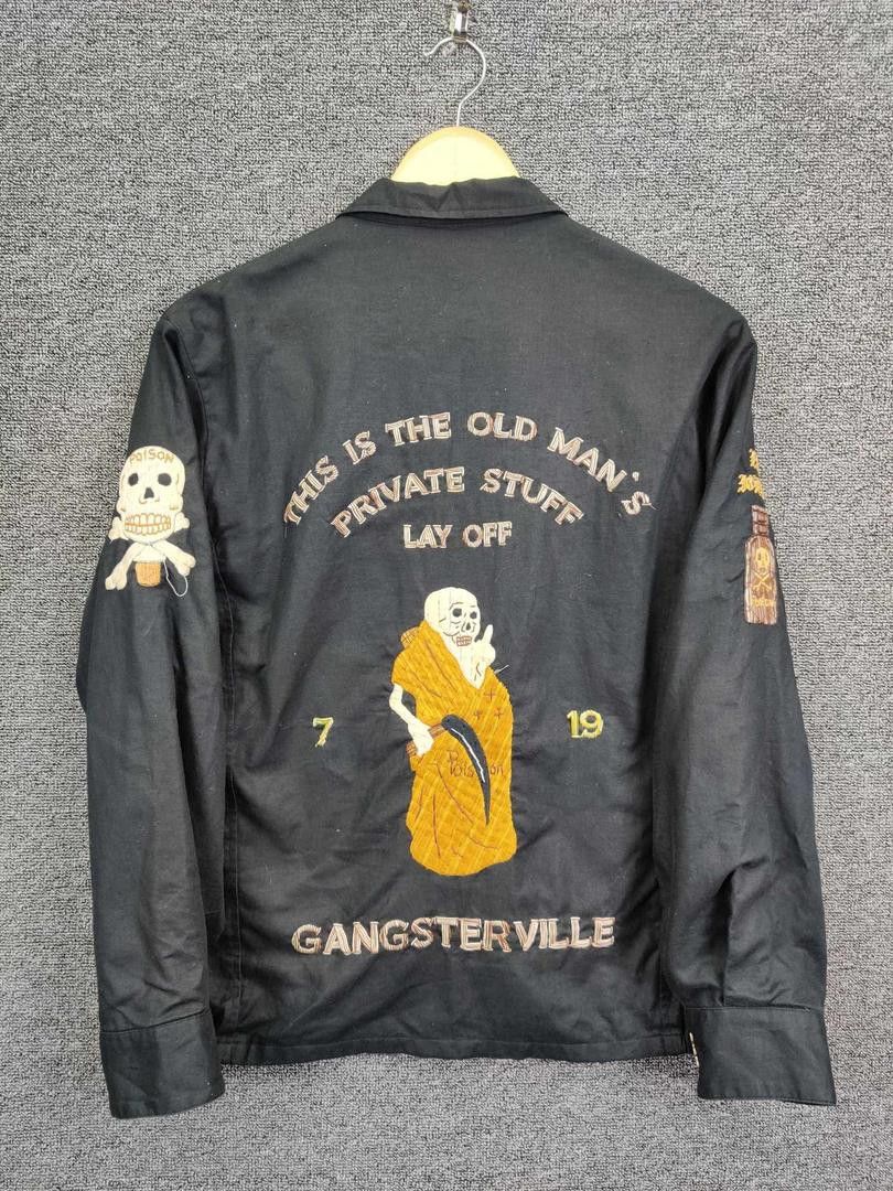 Vintage Vintage Gangsteruille Gangsterville Embroidery Skull Jacket Size US M / EU 48-50 / 2 - 8 Thumbnail