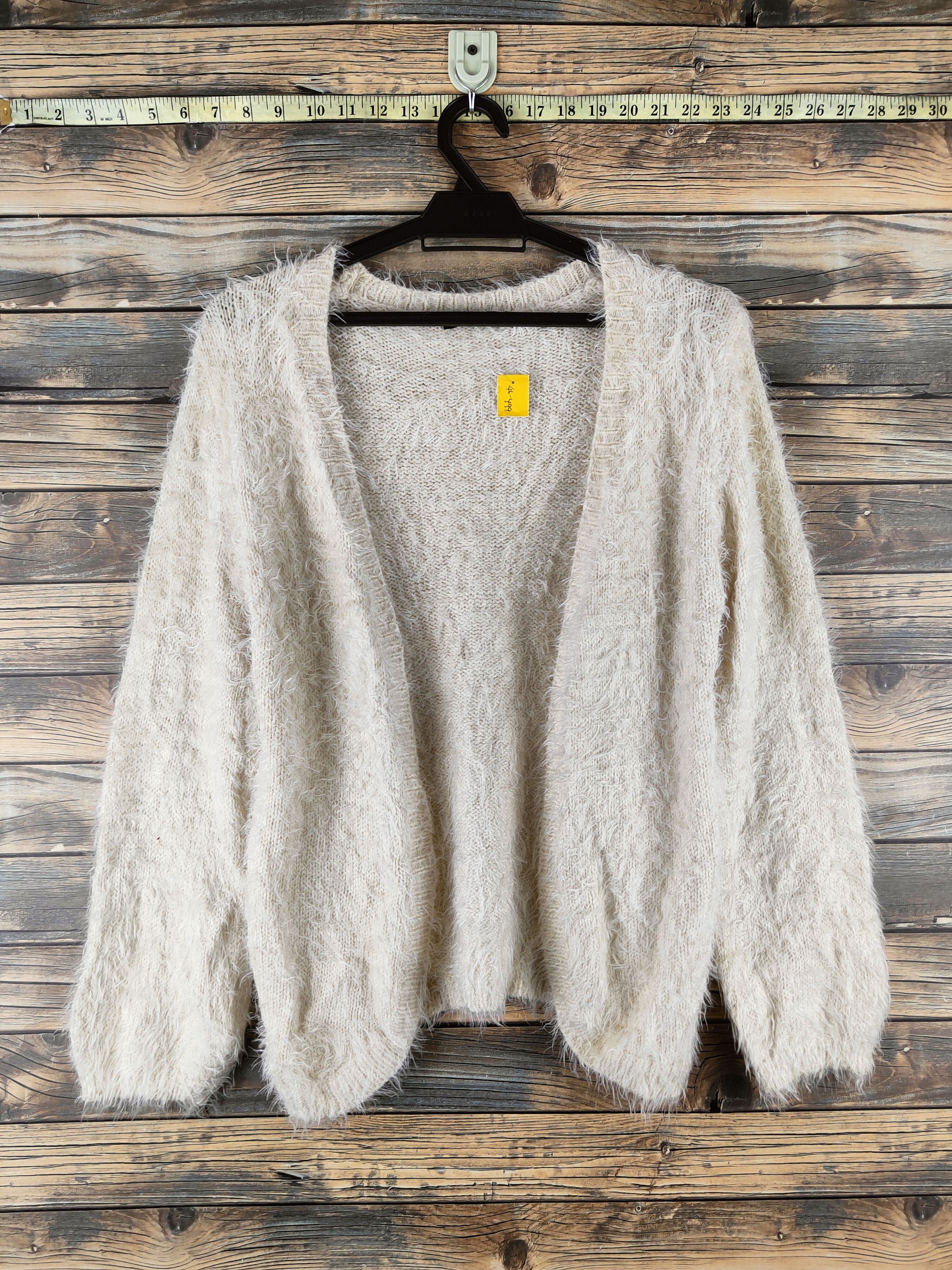 Japanese Brand DL Gorge Ivory Fur Mohair Knitwear Cardigans #46-499 Size S / US 4 / IT 40 - 1 Thumbnail