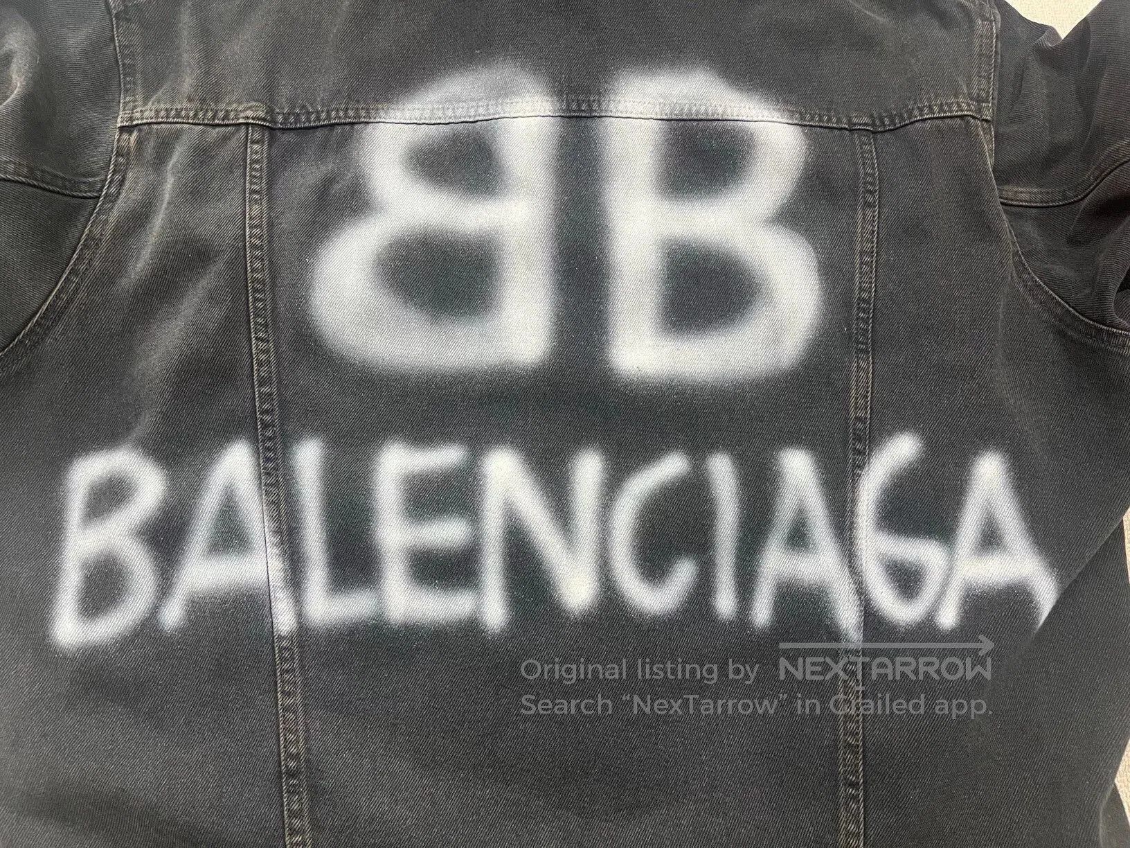 Balenciaga Balenciaga Men's Black Graffiti Denim Jacket. Size US XS / EU 42 / 0 - 3 Thumbnail