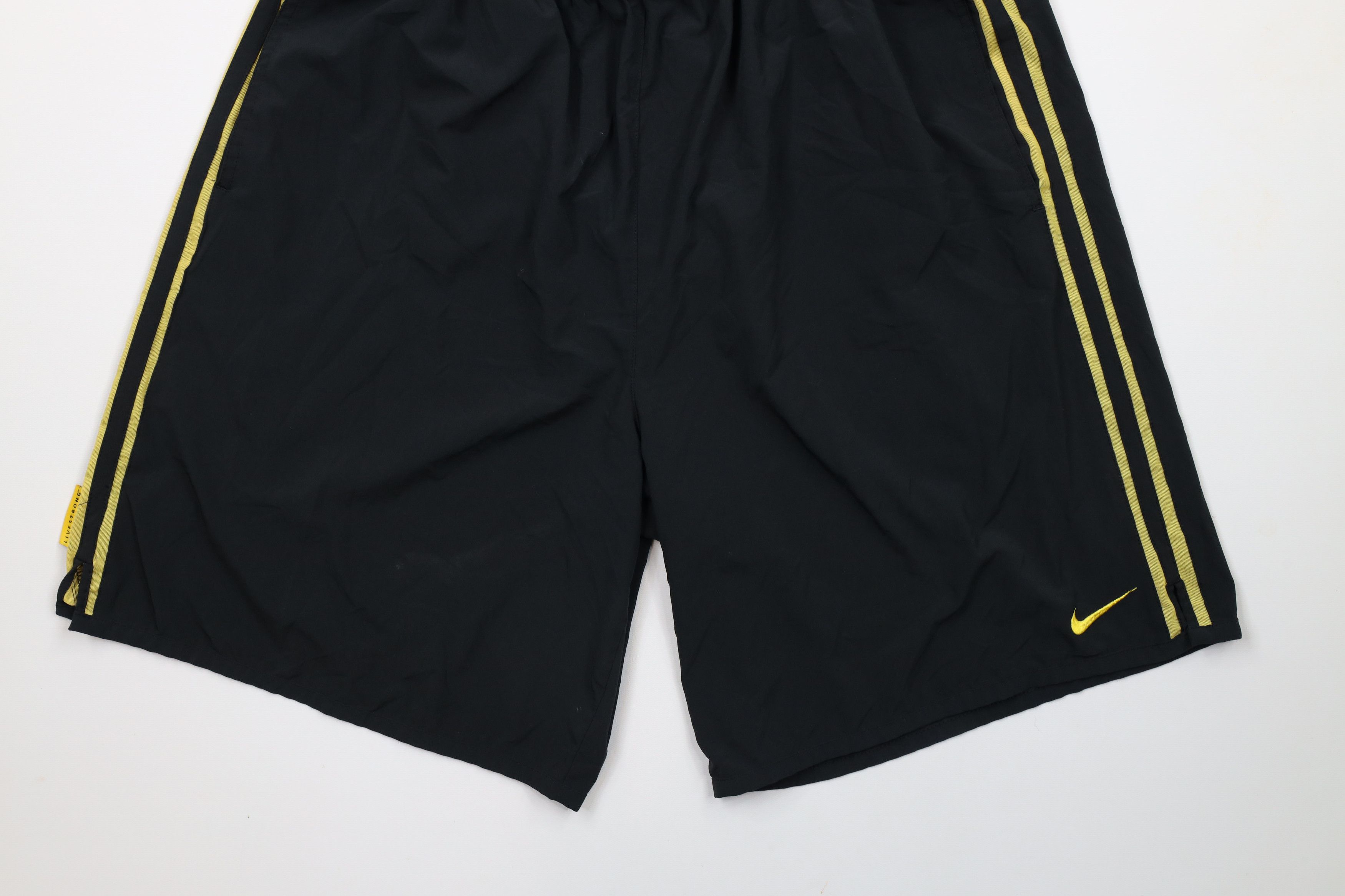Nike × Vintage Vintage Nike Livestrong Mini Swoosh Striped Lined Shorts Size US 36 / EU 52 - 4 Thumbnail