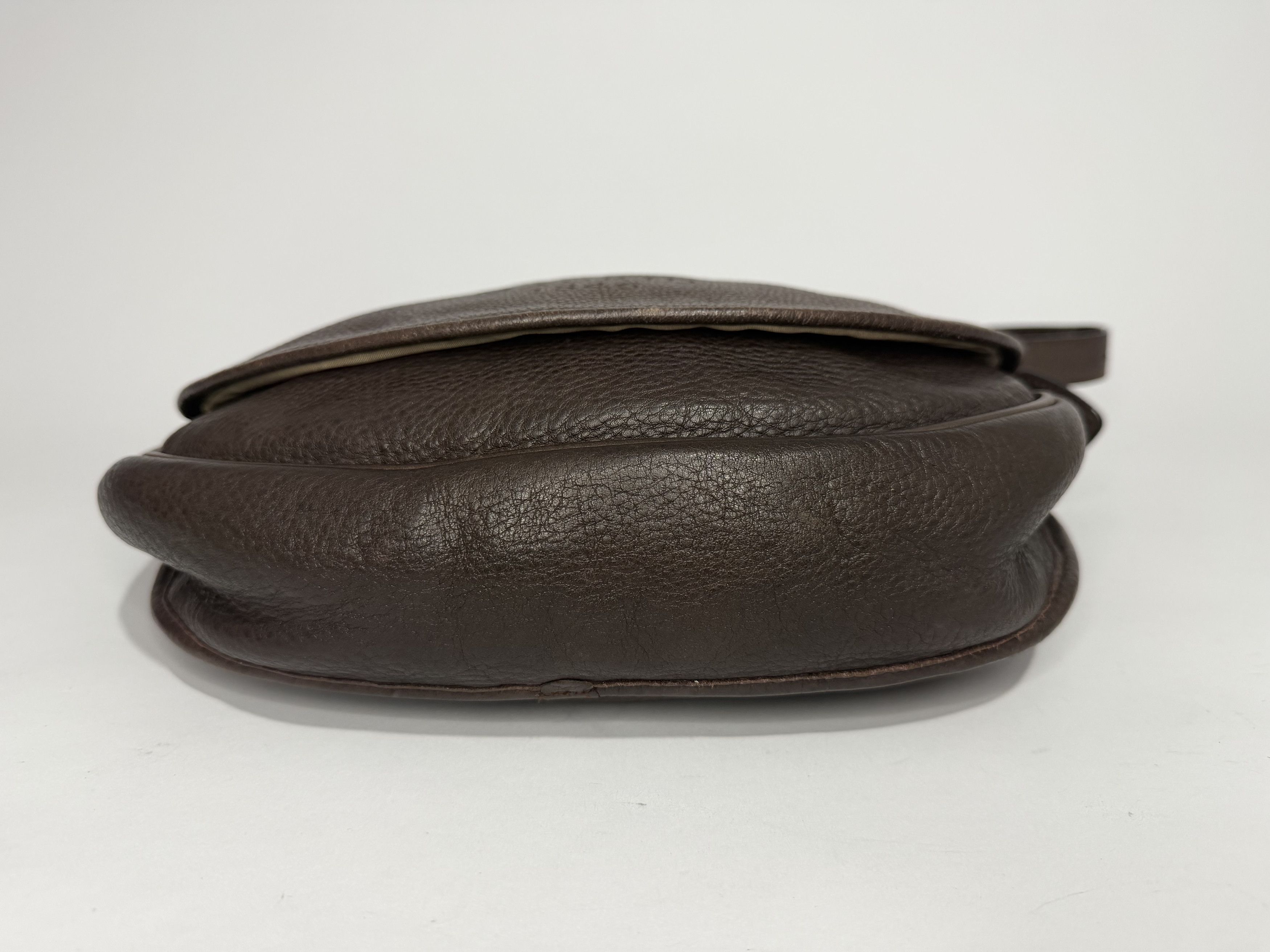 Loewe Loewe Madrid 1846 Brown Pebbled Leather Crossbody Saddle Bag Size ONE SIZE - 5 Thumbnail