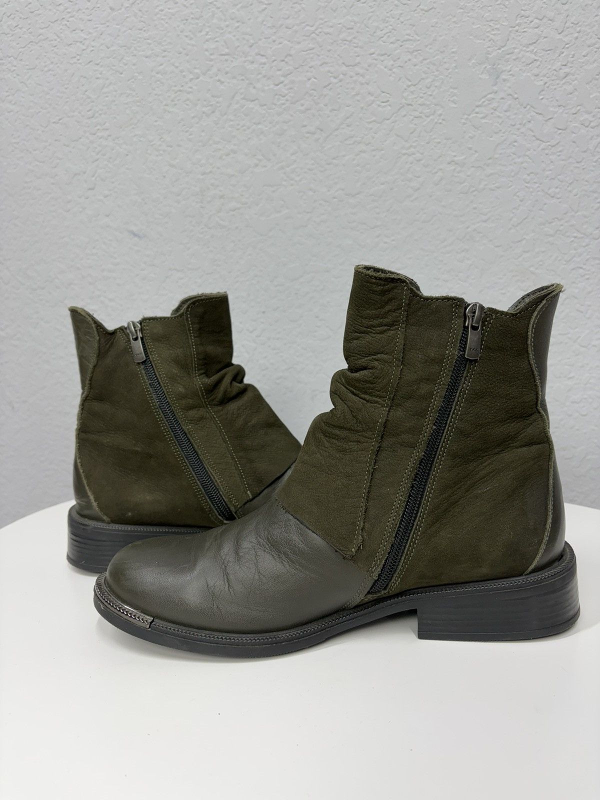 If Six Was Nine Vintage Italian AS98 Rick Owens Style Leather Biker Boots Size US 8 / EU 41 - 8 Thumbnail