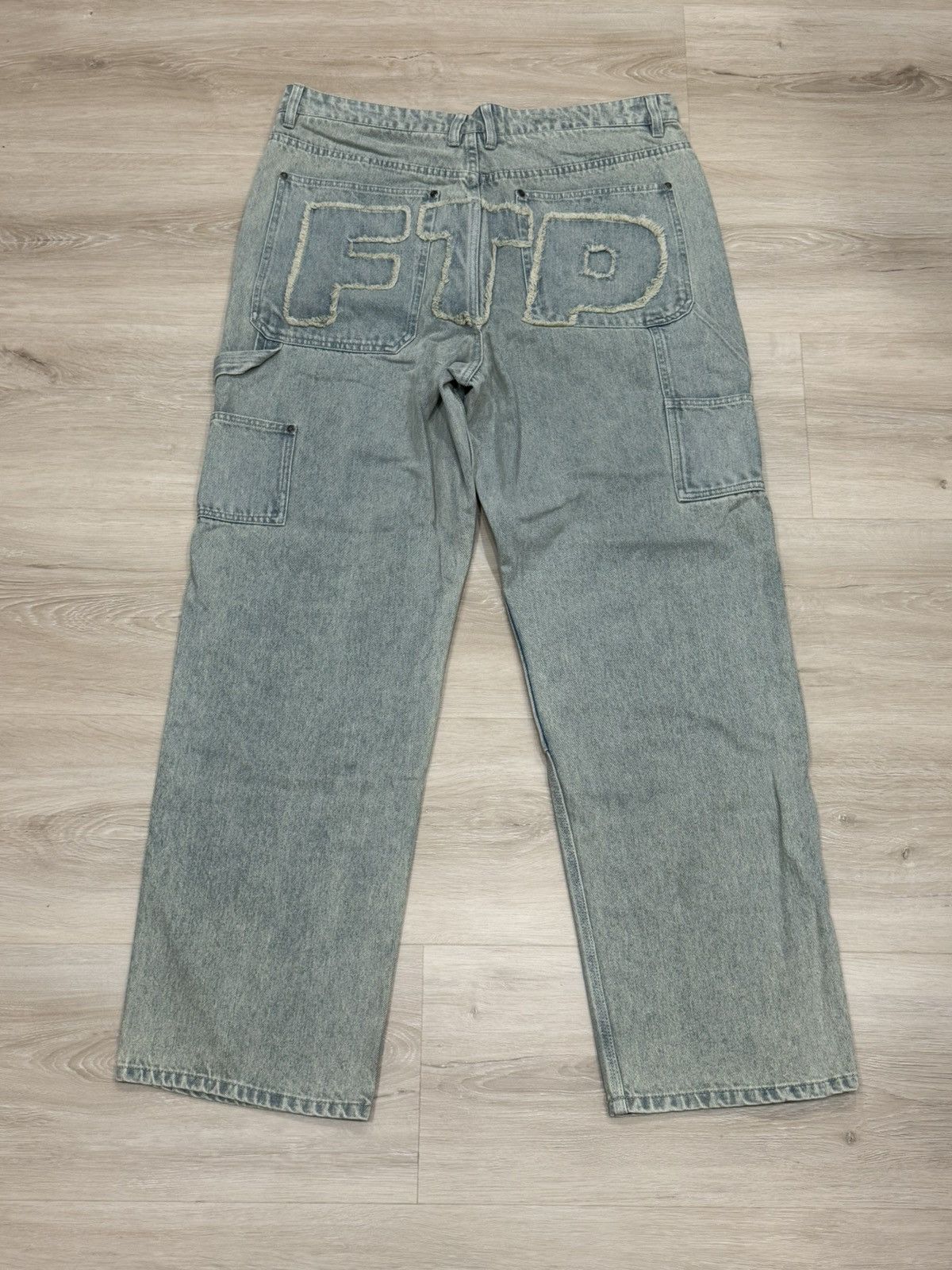 Fuck The Population FTP Frayed Denim Logo Carpenter Jeans Size US 36 / EU 52 - 1 Thumbnail