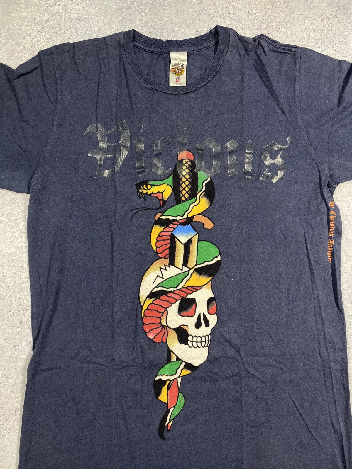 Ed Hardy Ed Hardy Men’s Blue T-Shirt With Big Logo Size Medium Size US M / EU 48-50 / 2 - 4 Thumbnail