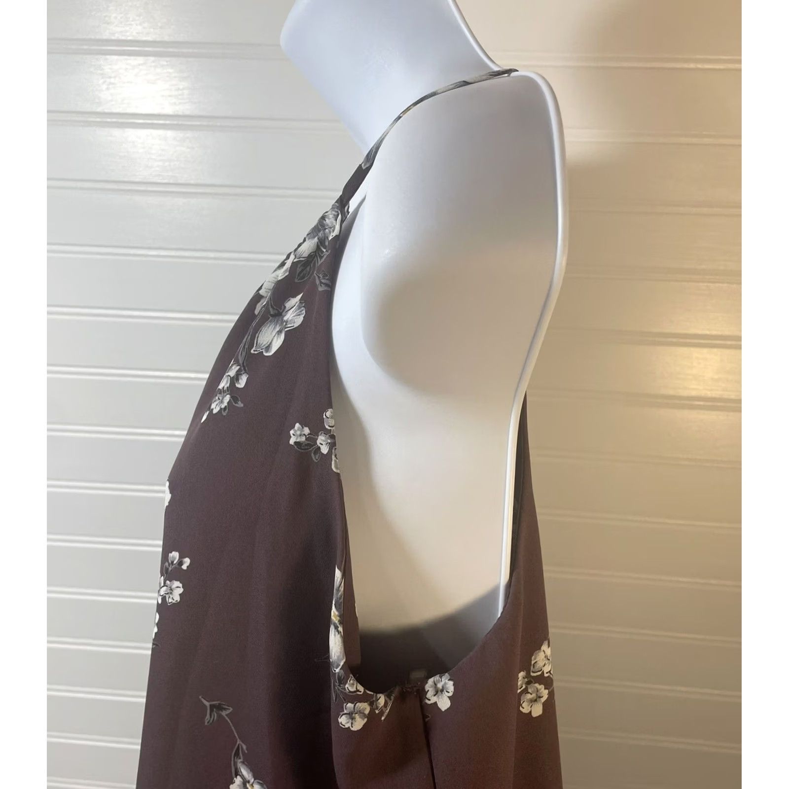 Vintage Alya Halter Top Blouse Women Small Purple Floral Tie Back USA Size S / US 4 / IT 40 - 5 Thumbnail