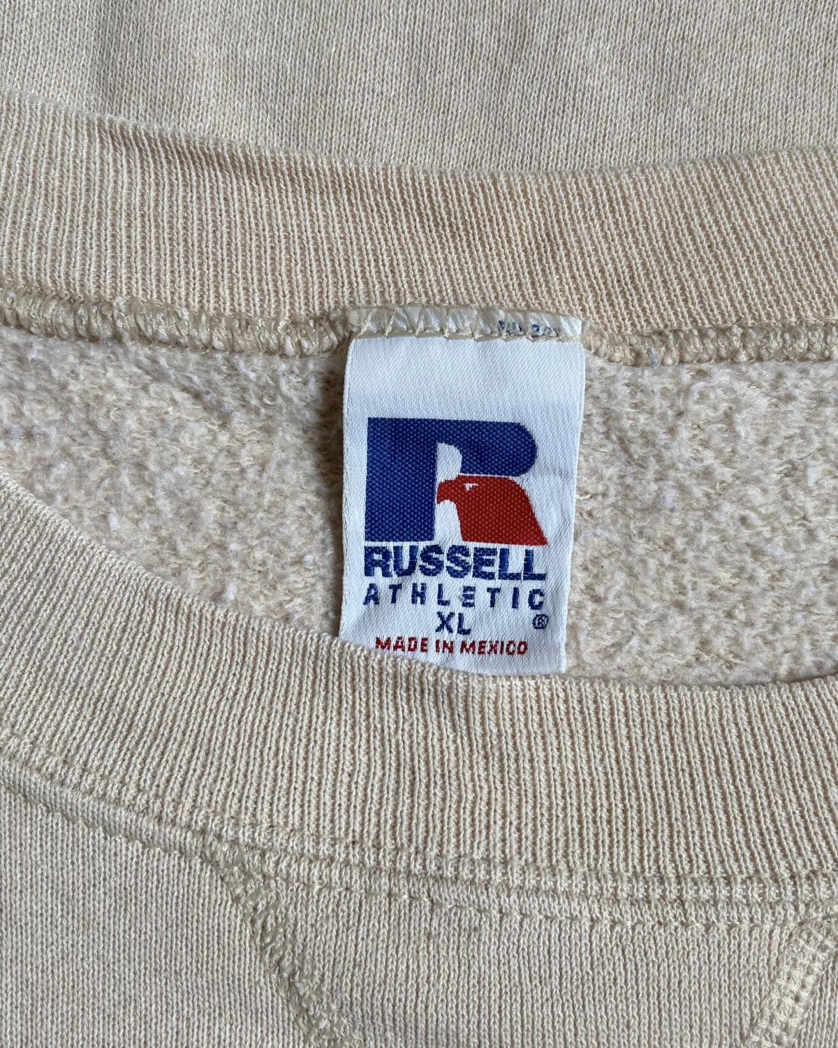 Russell Athletic 2000s Beige Cream Russell Sweatshirt Size US XL / EU 56 / 4 - 4 Thumbnail