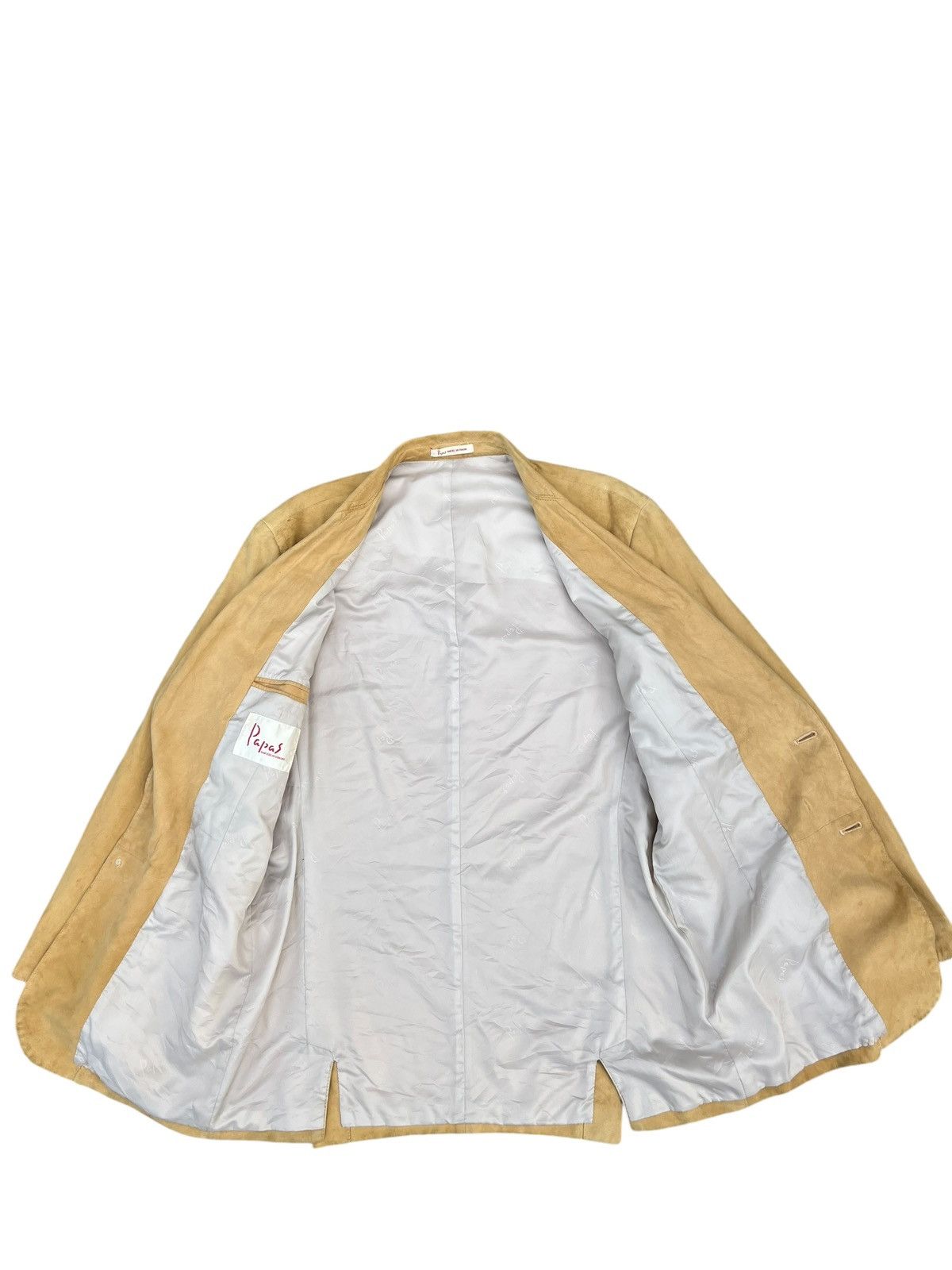 Mademoiselle Non Non Papas Japan Patina Suede Sheepskin Leather Blazer Jacket Size US L / EU 52-54 / 3 - 13 Thumbnail