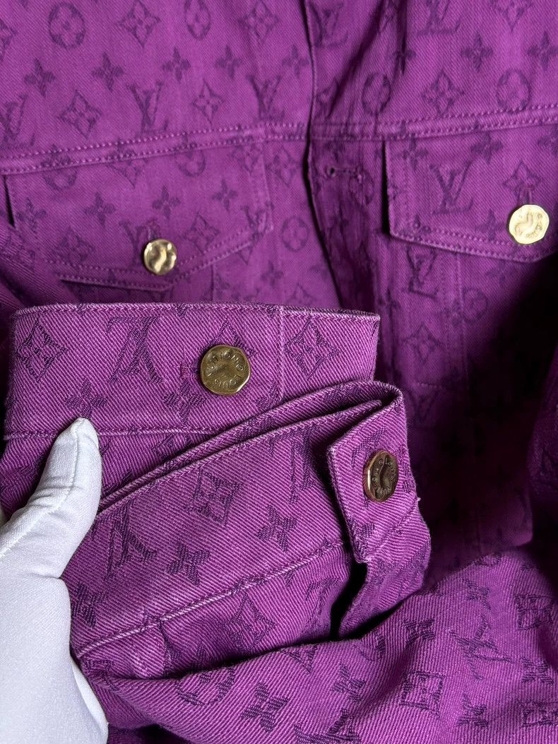 Louis Vuitton LOUIS VUITTON Purple presbyopic full print denim jacket 250 Size US L / EU 52-54 / 3 - 5 Thumbnail