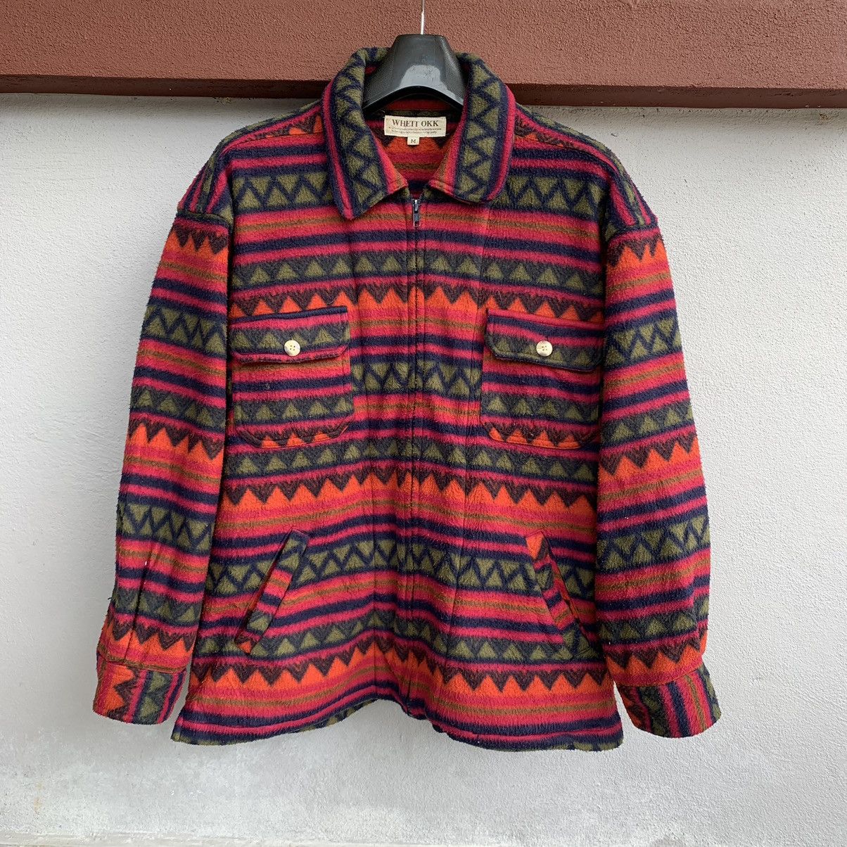 Japanese Brand JapaneseBrand Vintage 90s Fleece Zip Jacket Native Design Size US XL / EU 56 / 4 - 2 Thumbnail