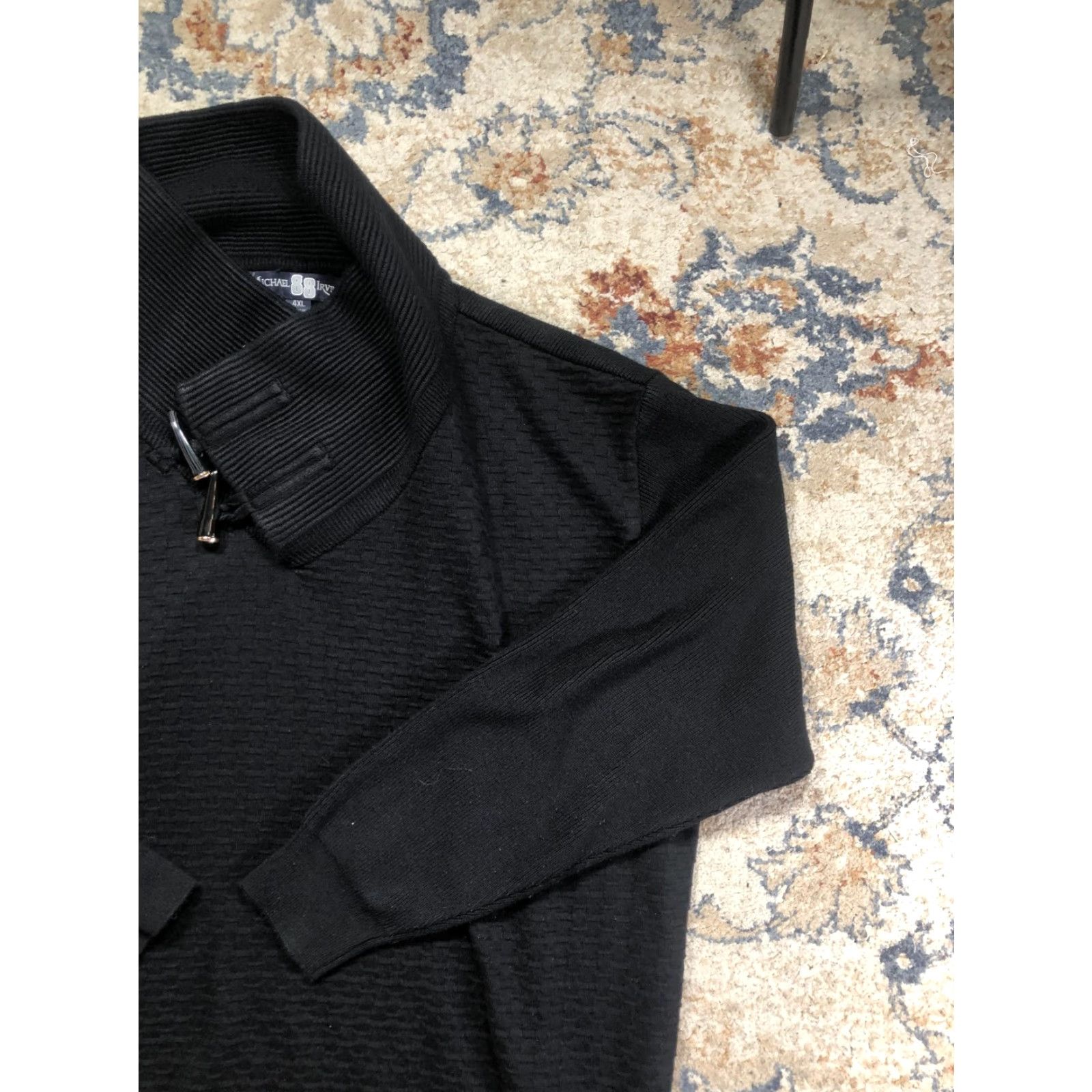 Vintage Michael Irvin Sweater Mens 4XL Black High Neck Toggle Textured Knit Pullover Size US XXL / EU 58 / 5 - 4 Thumbnail