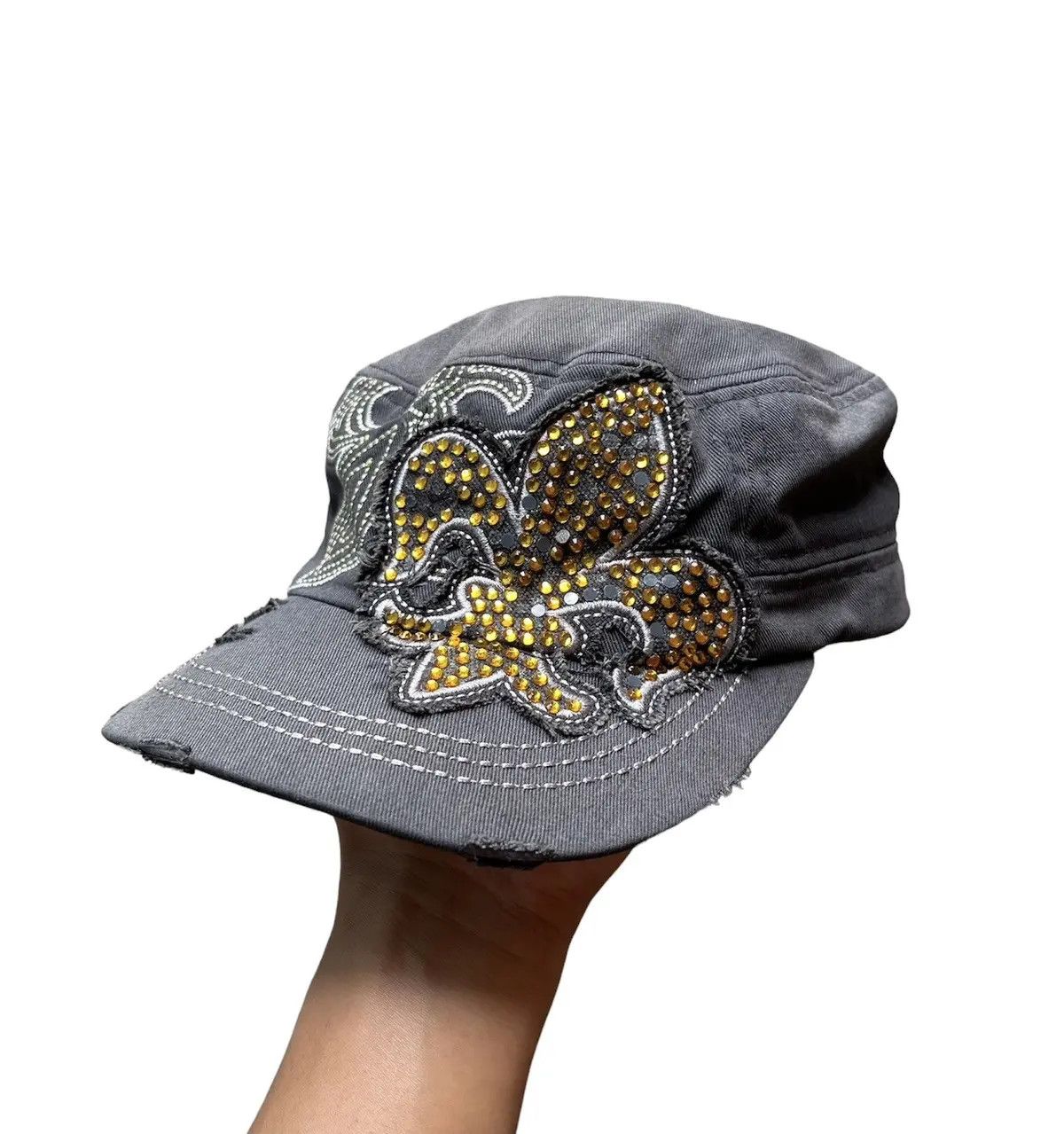 14th Addiction GOTHIC Y2K DISTRESSED CADET HAT SAMPLE Size ONE SIZE - 1 Thumbnail
