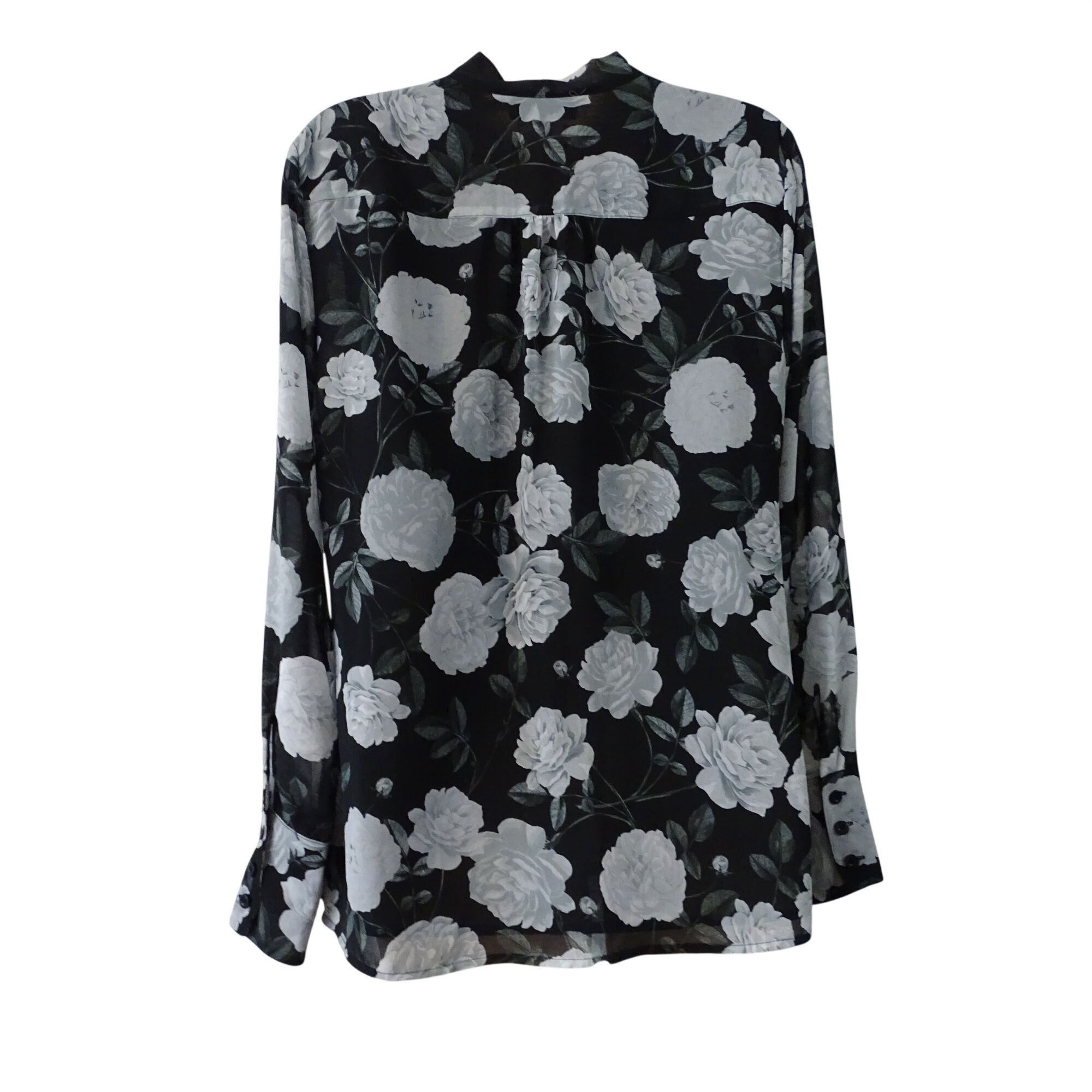 Karl Lagerfeld Karl Lagerfeld Women Black Floral Long Sleeve Blouse Size M Size M / US 6-8 / IT 42-44 - 6 Thumbnail