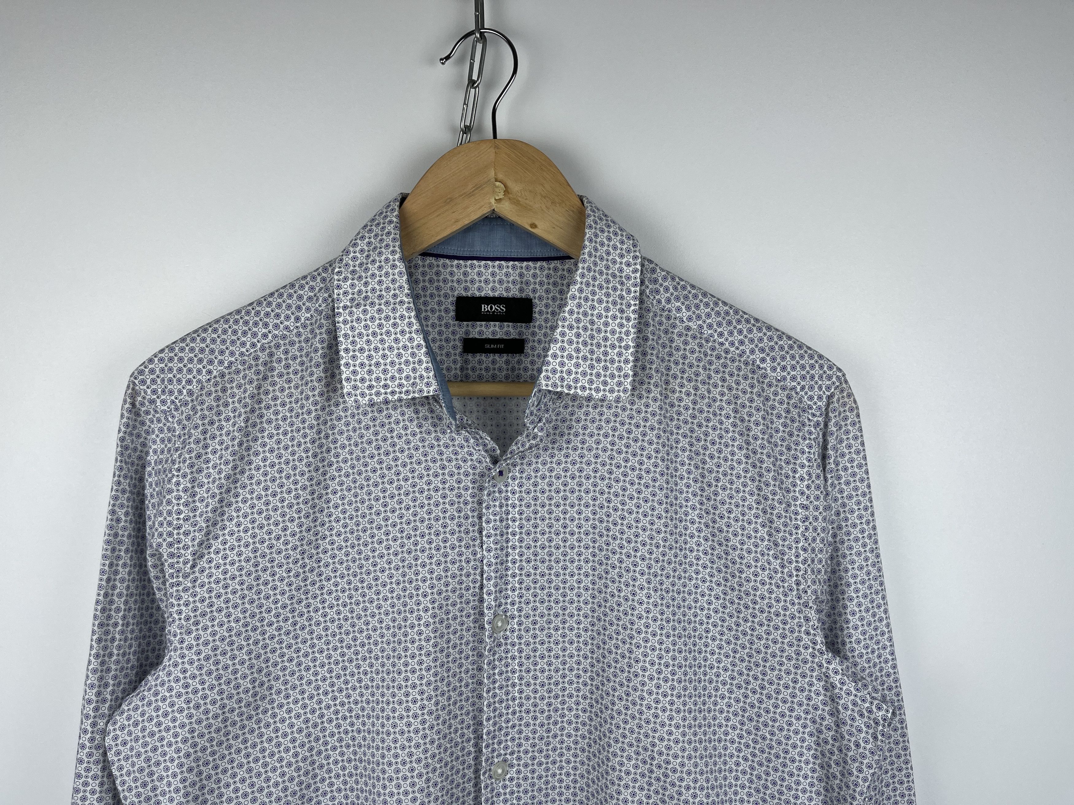 Hugo Boss Hugo Boss Small Polka Dot Long Sleeve Shirt Button Up Size US M / EU 48-50 / 2 - 1 Thumbnail