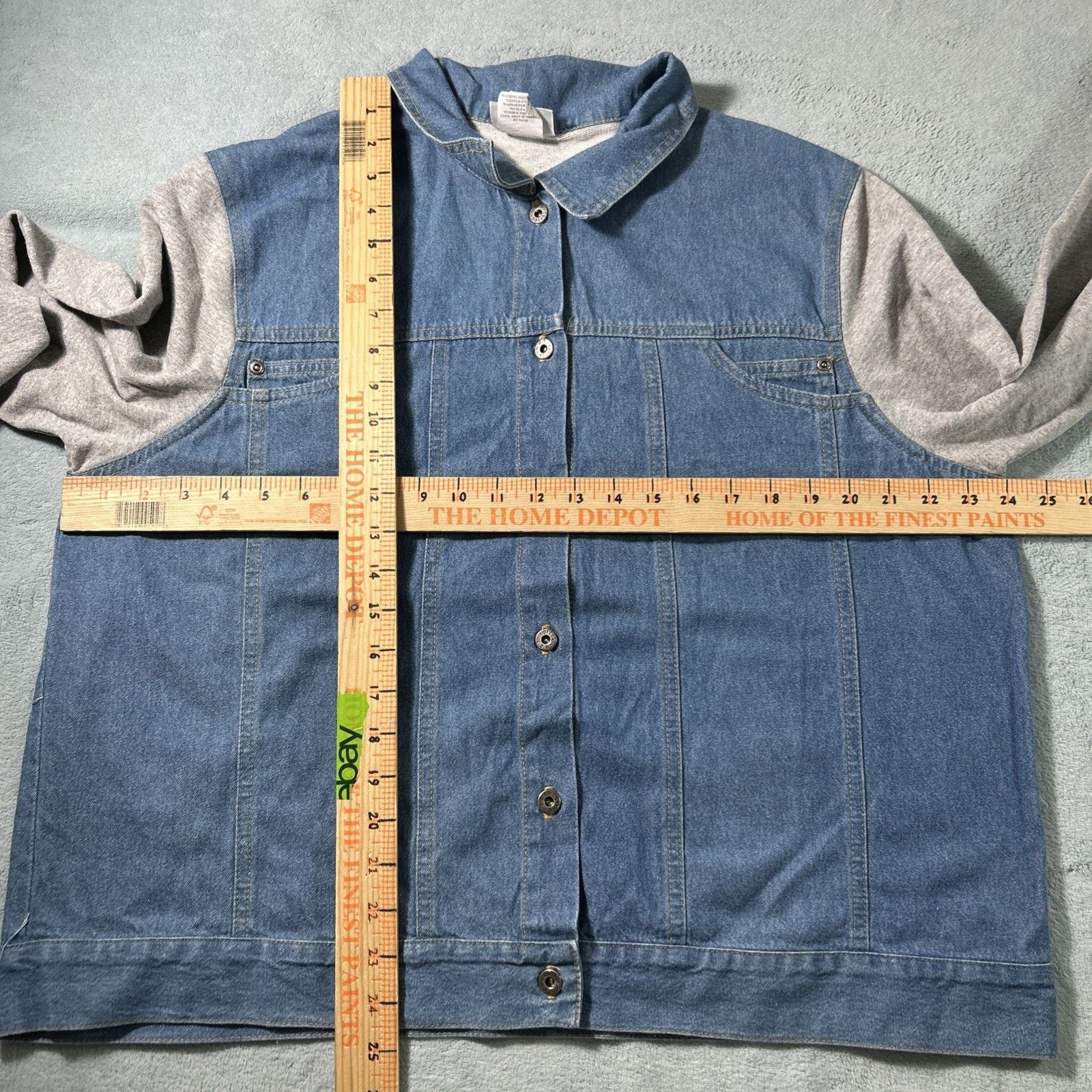 Wrangler Hybird Fleece Denim Jean Jacket Large Lightweight Patchwork Size US L / EU 52-54 / 3 - 11 Thumbnail