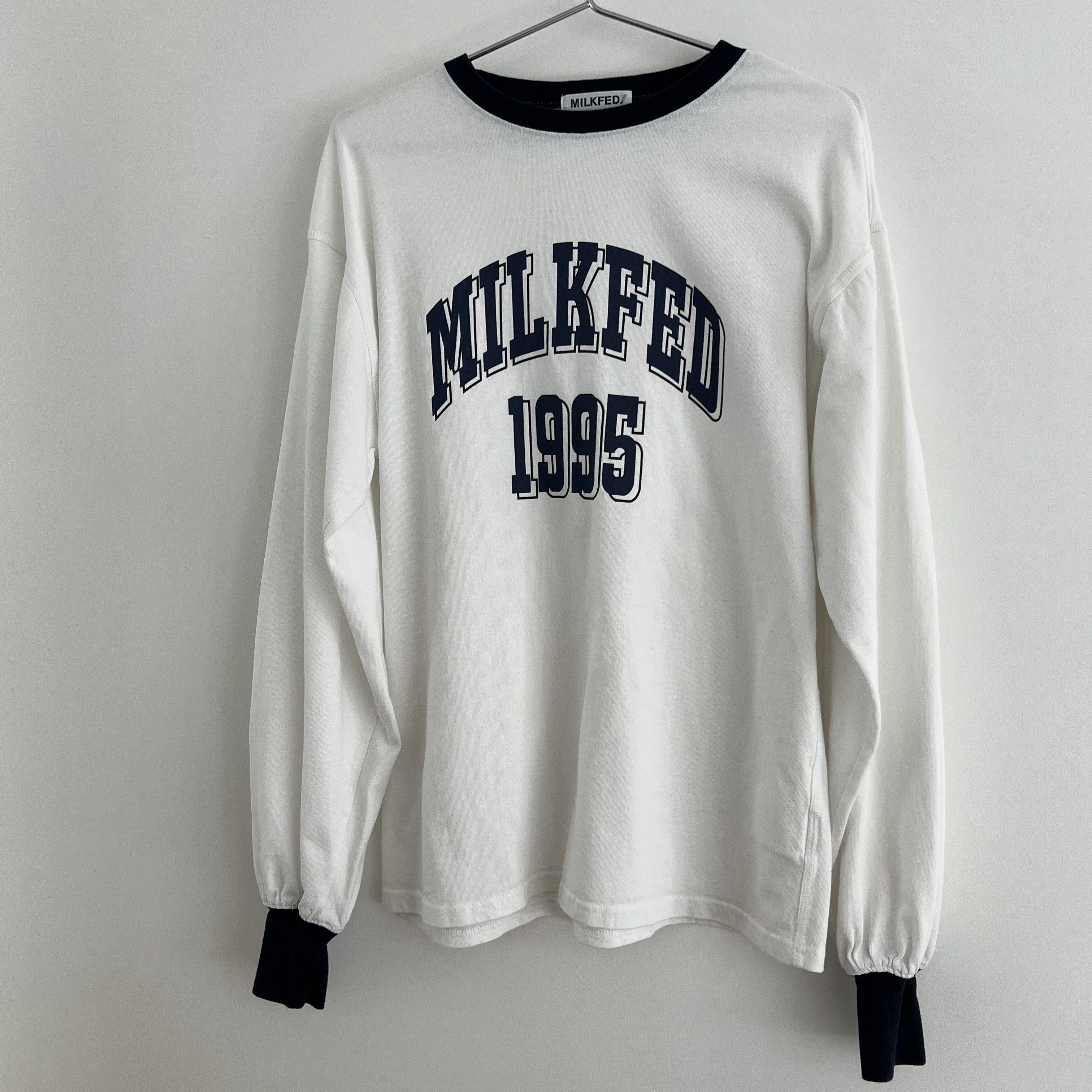 MILKFED Milkfed. 1995 Collegiate Ringer Long Sleeve Size ONE SIZE - 1 Thumbnail