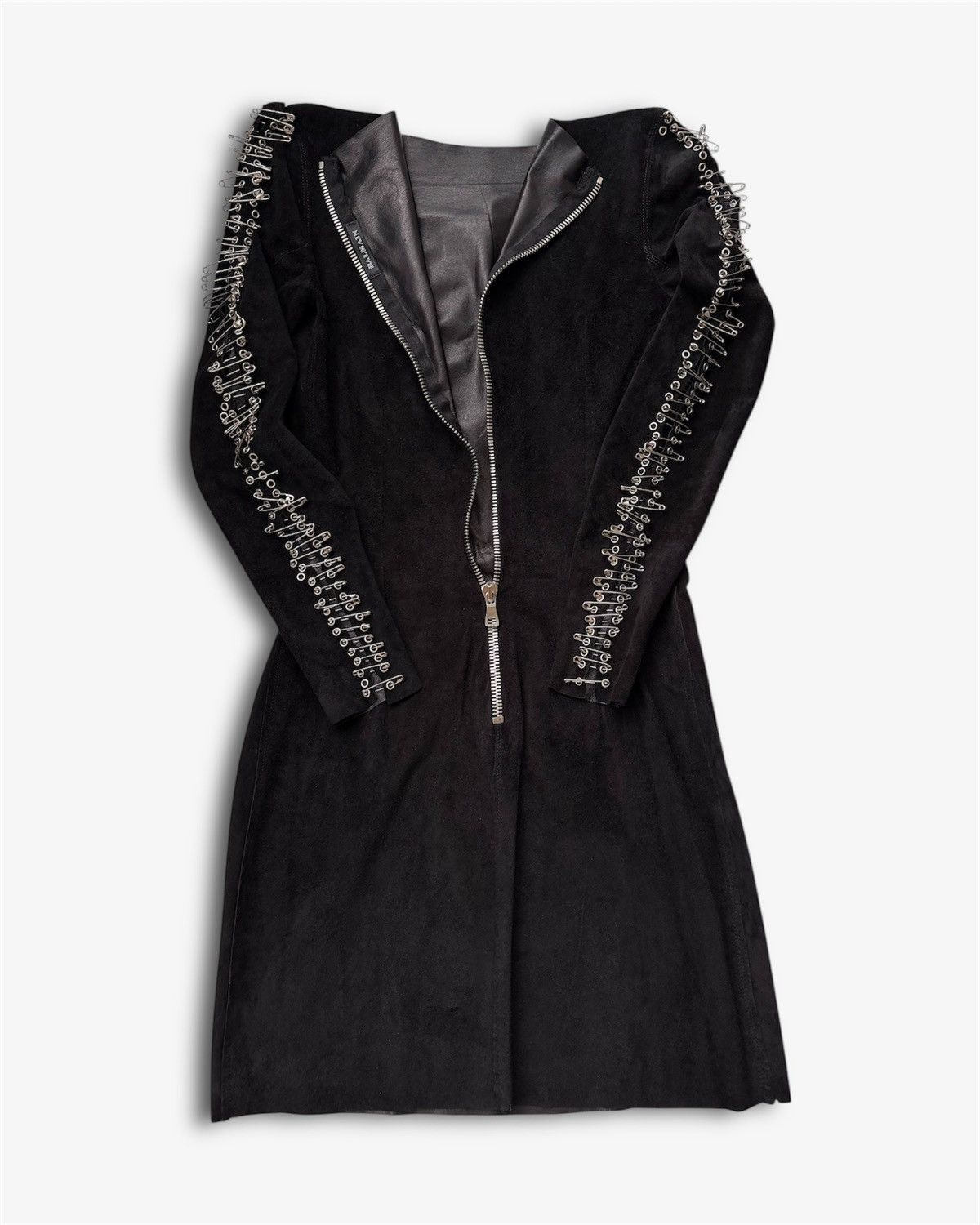 Balmain BALMAIN Decarnin SS2011 Safety Pin Leather Calf Mini Dress Size S / US 4 / IT 40 - 7 Thumbnail
