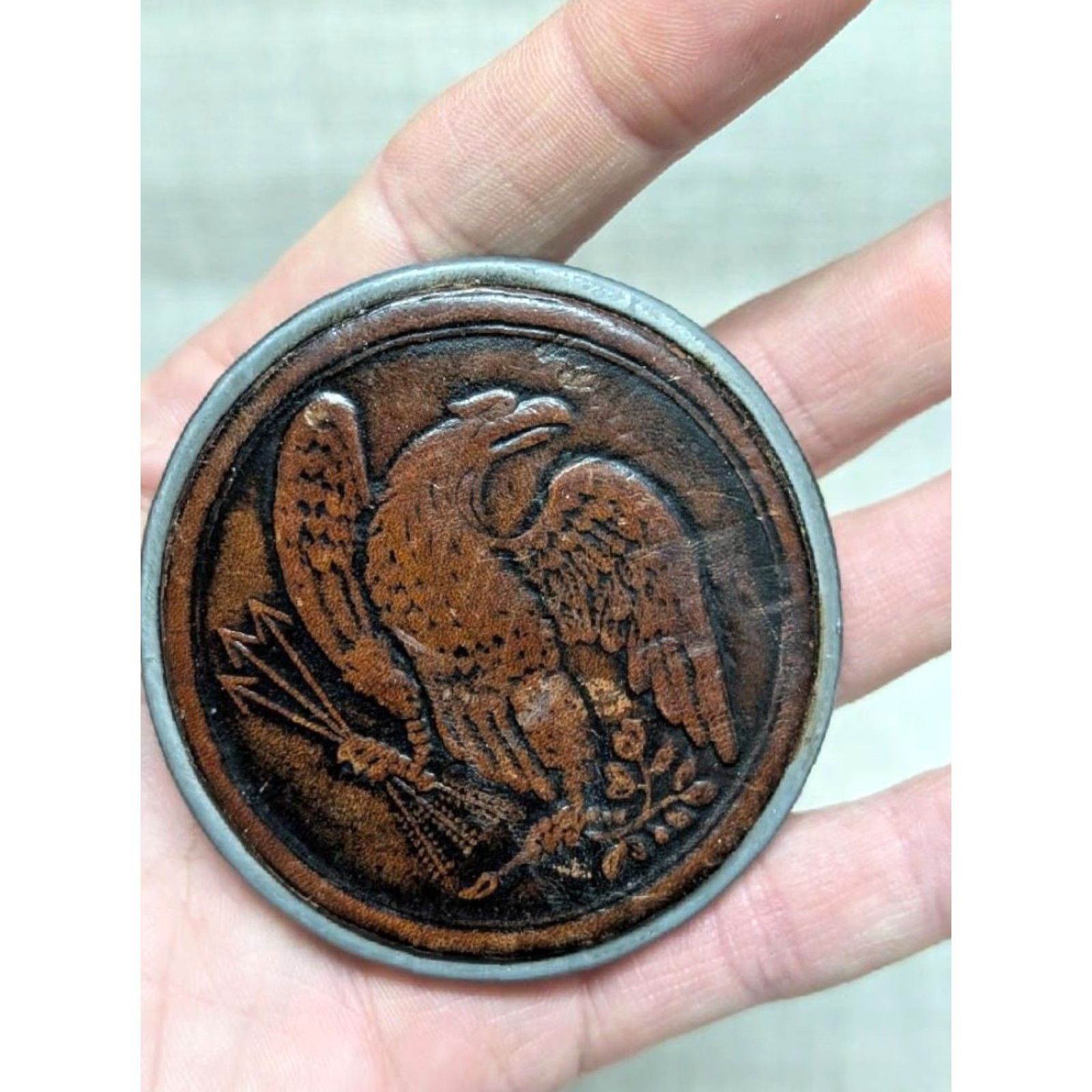 Vintage VINTAGE AMERICA belt buckle EAGLE arrows TOOLED leather WESTERN cowboy USA Buckle Size ONE SIZE - 2 Thumbnail