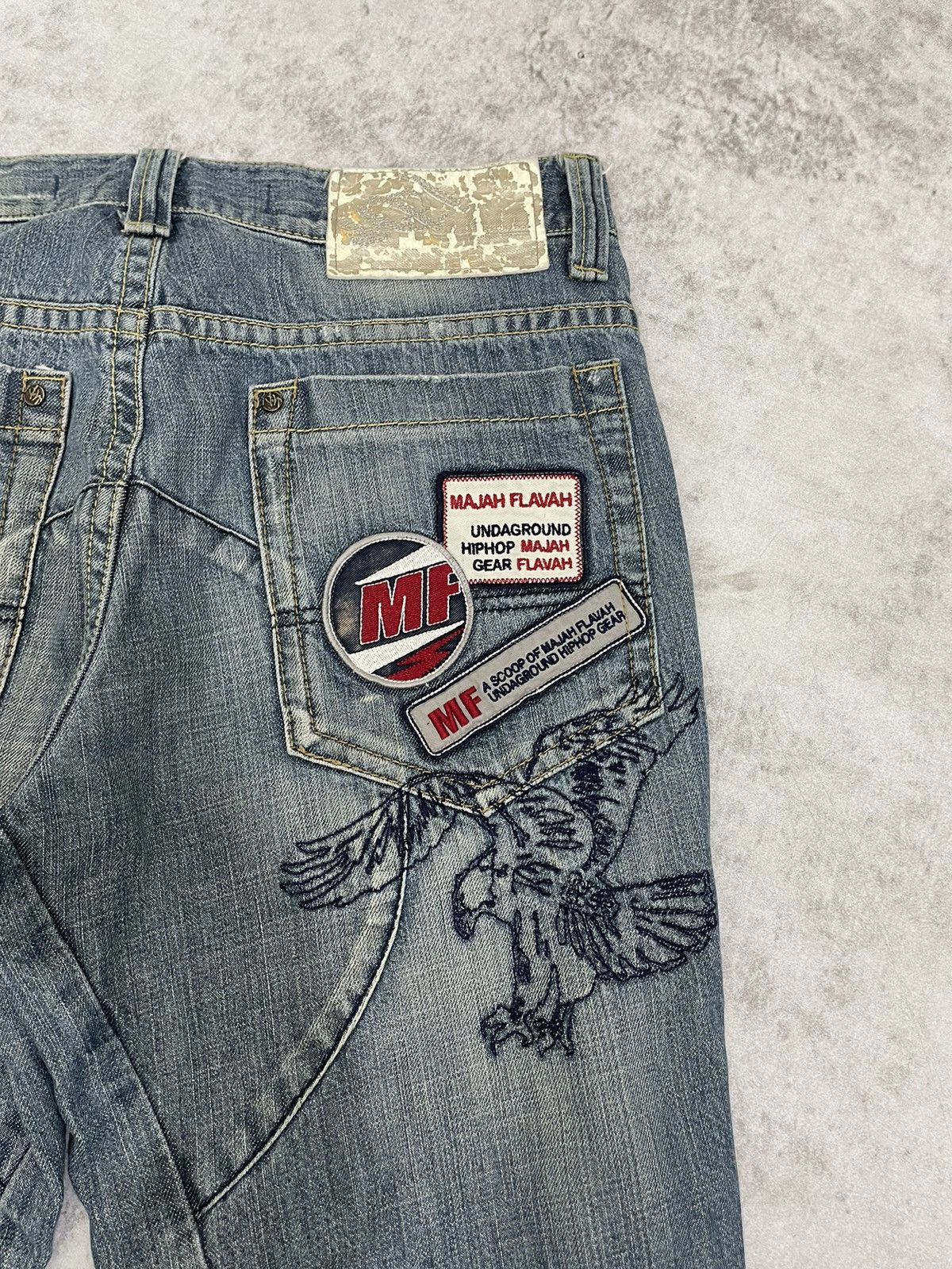Hysteric Glamour 2000s Majahflafah patchwork Denim y2k style Size US 30 / EU 46 - 3 Thumbnail