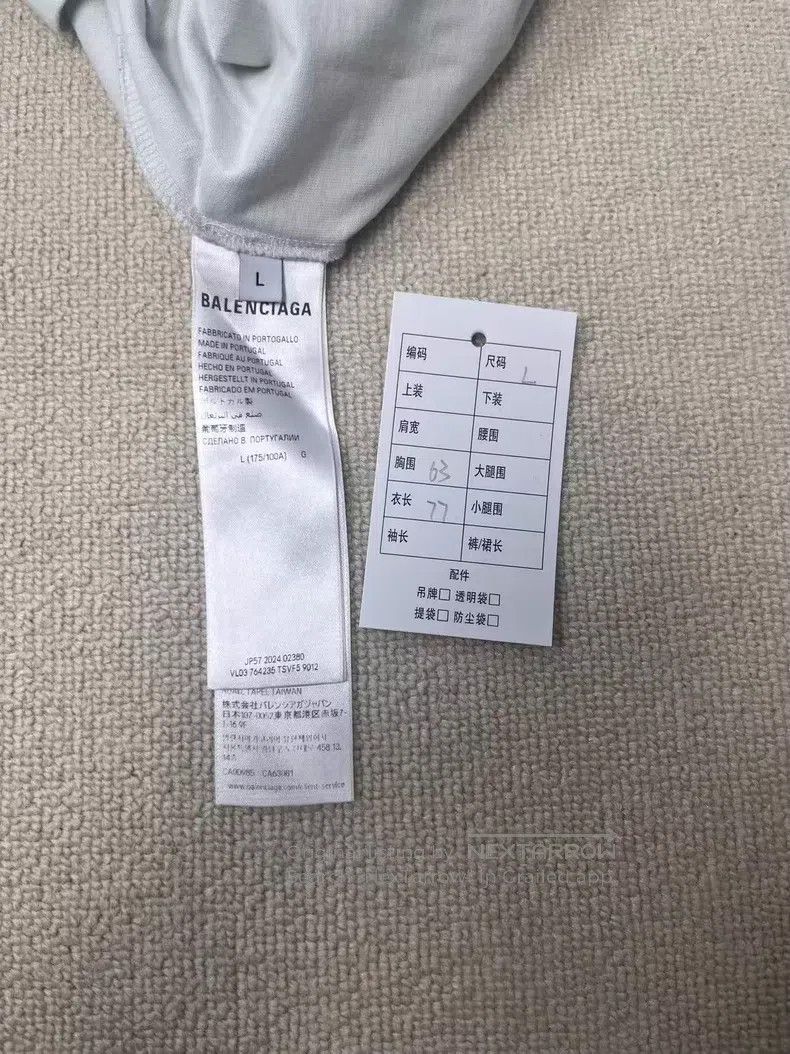 Balenciaga Balenciaga Solid Color Crew Neck Printed Embroidered T-Shi Size US L / EU 52-54 / 3 - 5 Thumbnail