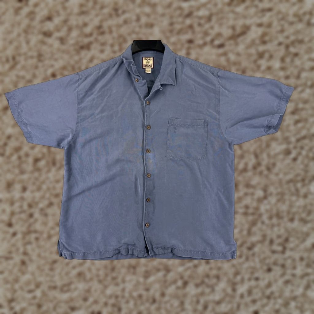 Tommy Bahama Tommy Bahama Shirt Mens Large Blue Silk Button Up Hawaiian Beach Vacation Camp Size US L / EU 52-54 / 3 - 1 Thumbnail