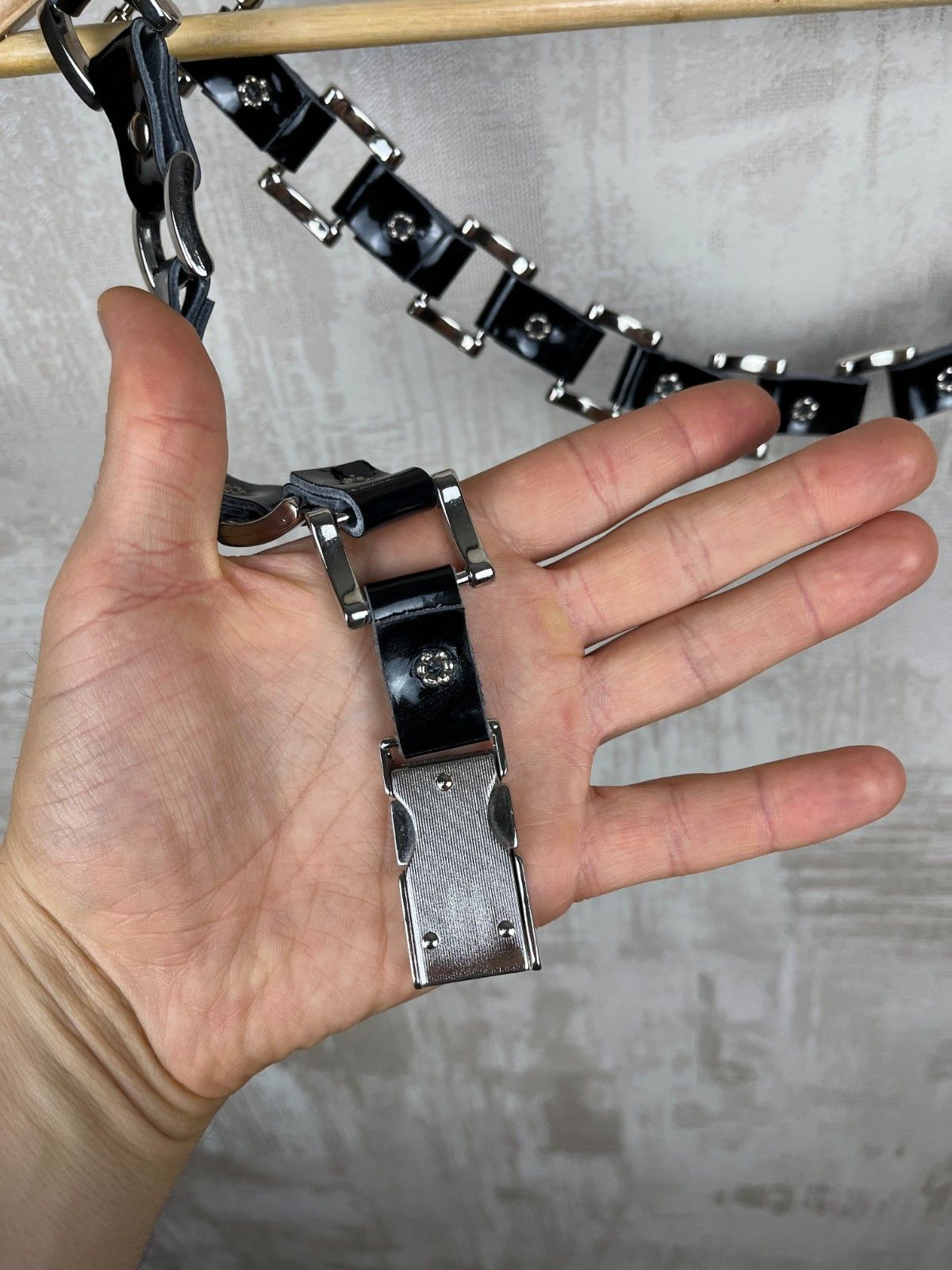 Other Avant Garde Polished Leather Rock Metal Belt Punk Crust Size ONE SIZE - 7 Thumbnail