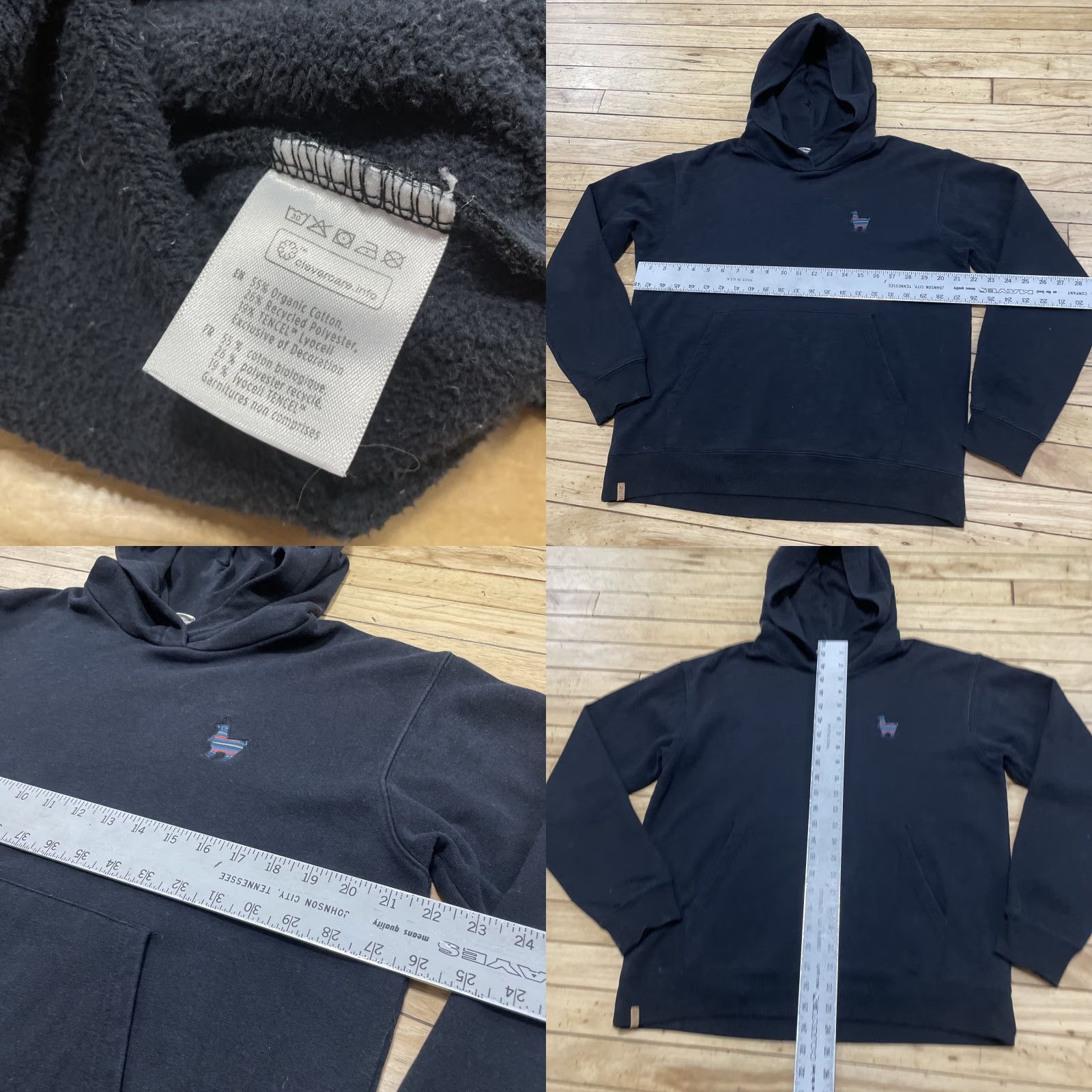 tentree Tentree Hoodie Black Men L Organic Cotton Blend Embroidered Rainbow Alpaca Logo Size US L / EU 52-54 / 3 - 8 Thumbnail