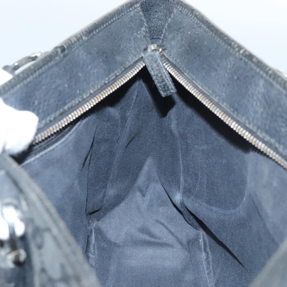 Gucci GUCCI GG Canvas Tote Bag Black Silver Size ONE SIZE - 17 Thumbnail