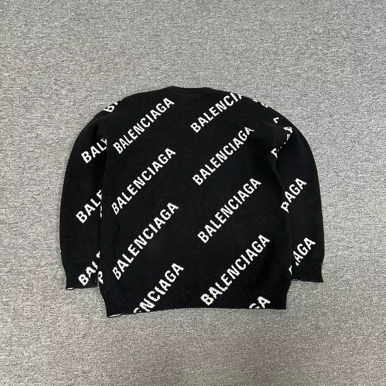 Balenciaga Balenciaga Full-printed barrage slogan wool sweater round Size US XS / EU 42 / 0 - 2 Thumbnail