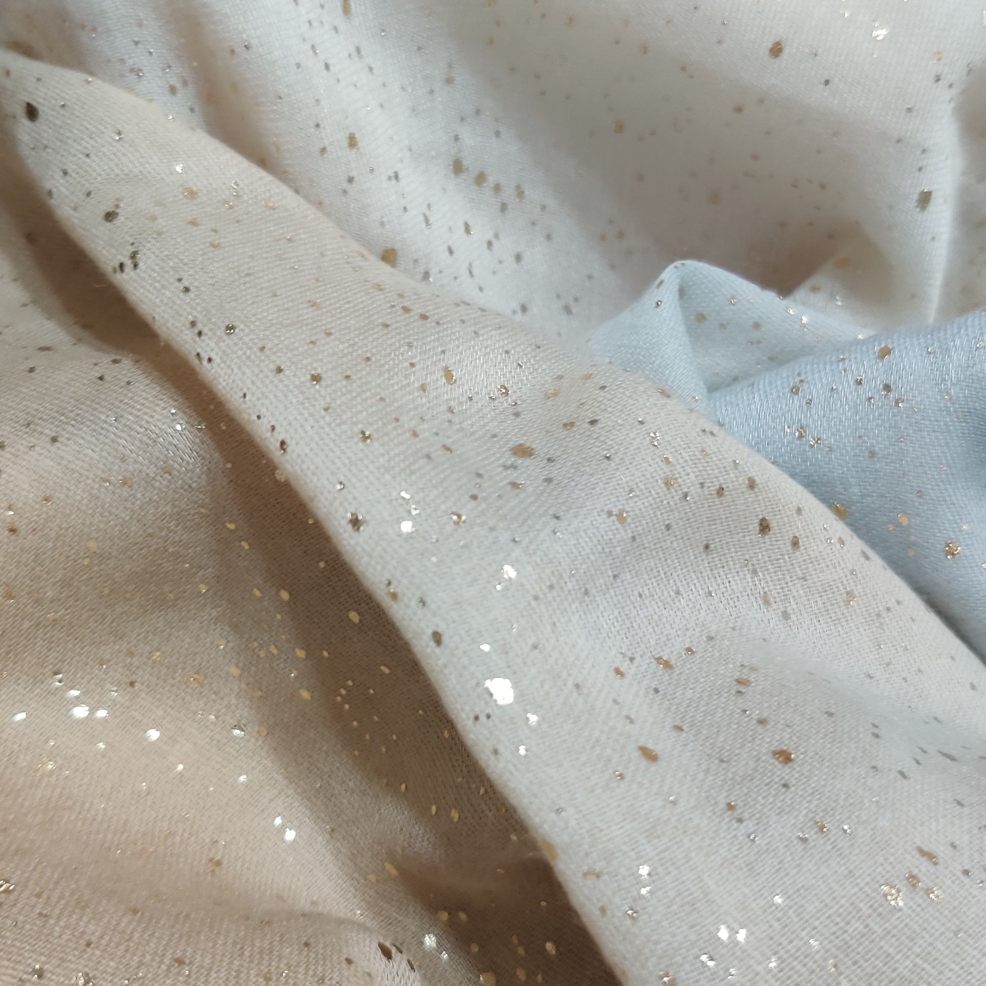 Other Shimmer Light Blue Beige Ombre Scarf Recycled Fabric Lightwe Size ONE SIZE - 5 Thumbnail