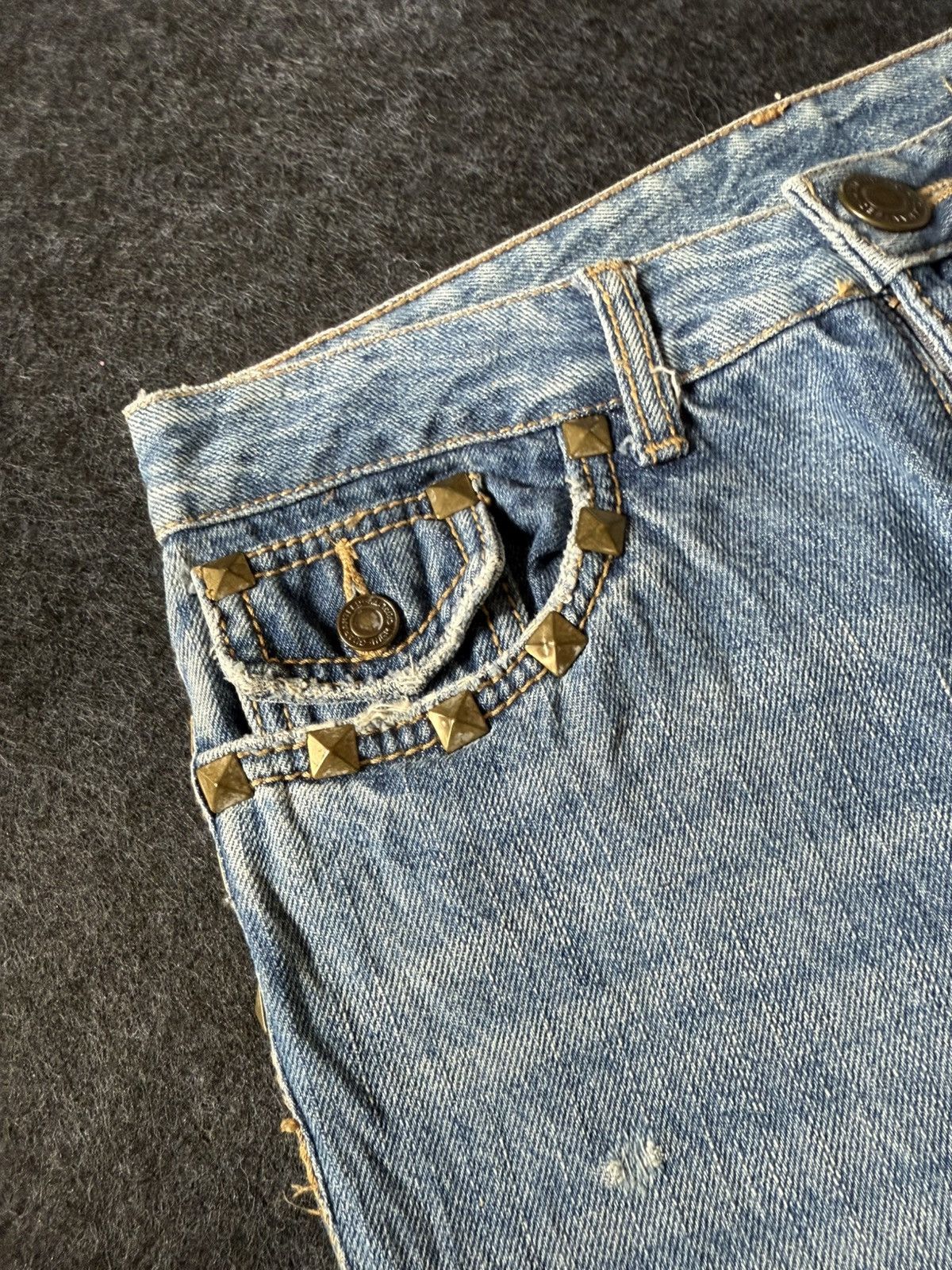 Hysteric Glamour × Japanese Brand Distressed Boro Studded Flare Jeans Japanese Brand Size US 28 / EU 44 - 7 Thumbnail