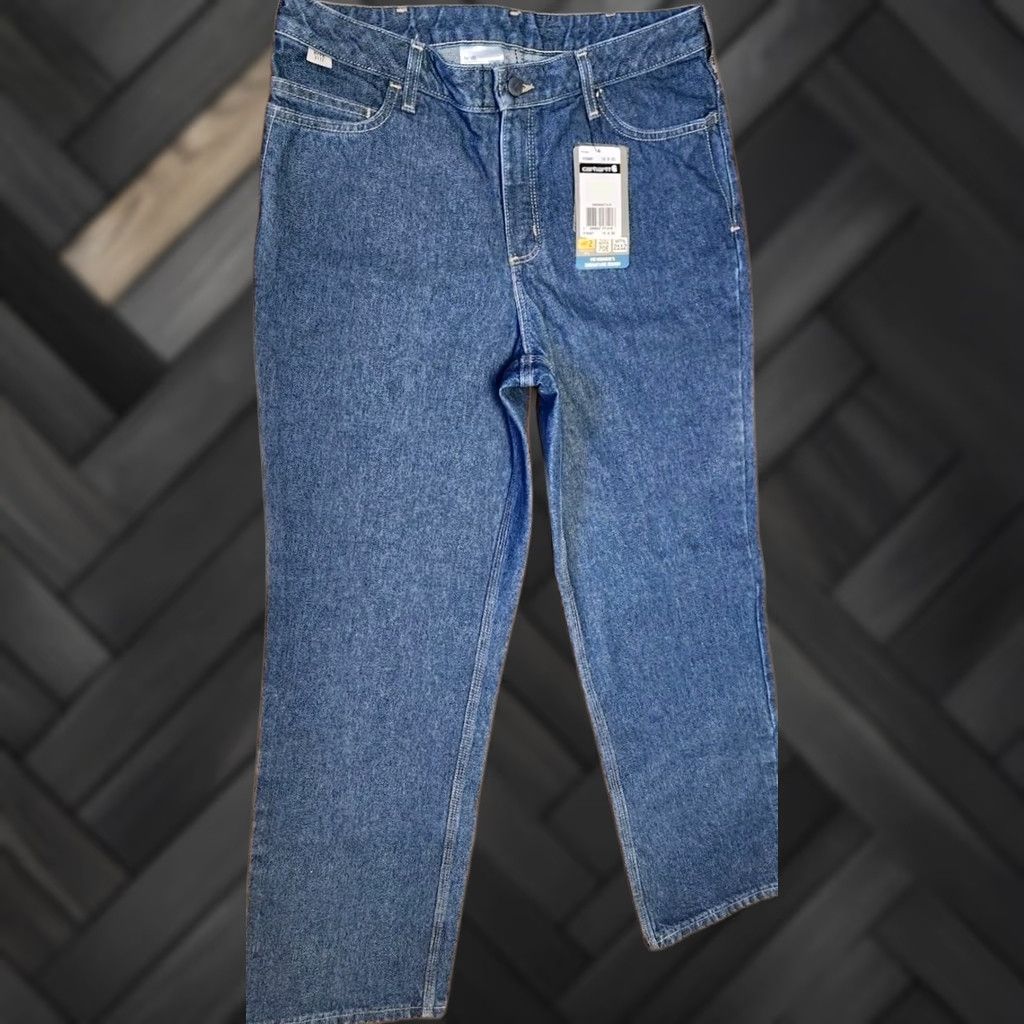 Carhartt VINTAGE Carhartt FR Jeans Women's Signature Denim Jeans 34x30 101249 407 NEW NWT Blue 100% Cotton Regular Womens Size 32" / US 10 / IT 46 - 1 Thumbnail