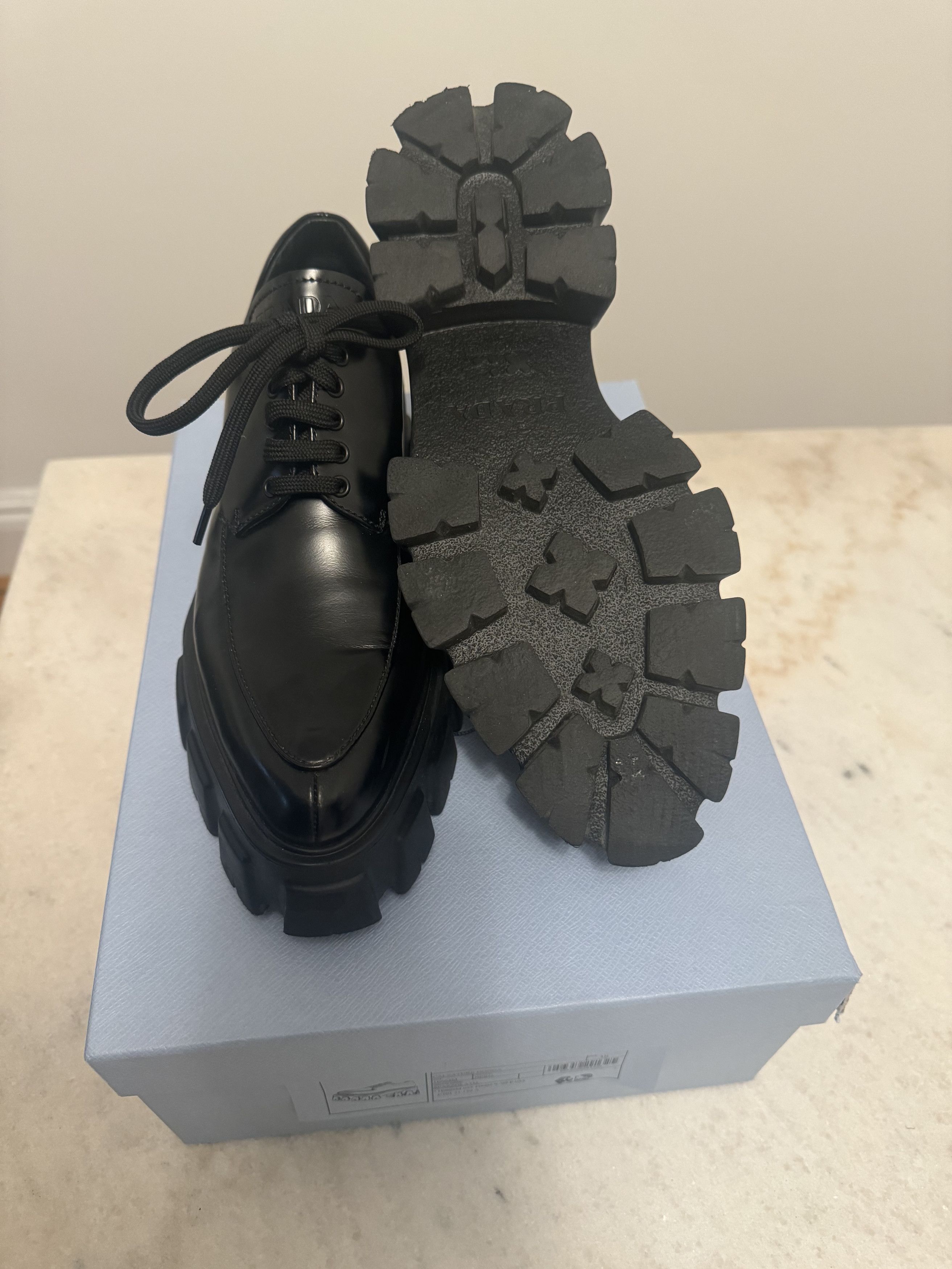 Prada Prada Monolith Leather Loafers Size US 8 / IT 38 - 6 Thumbnail