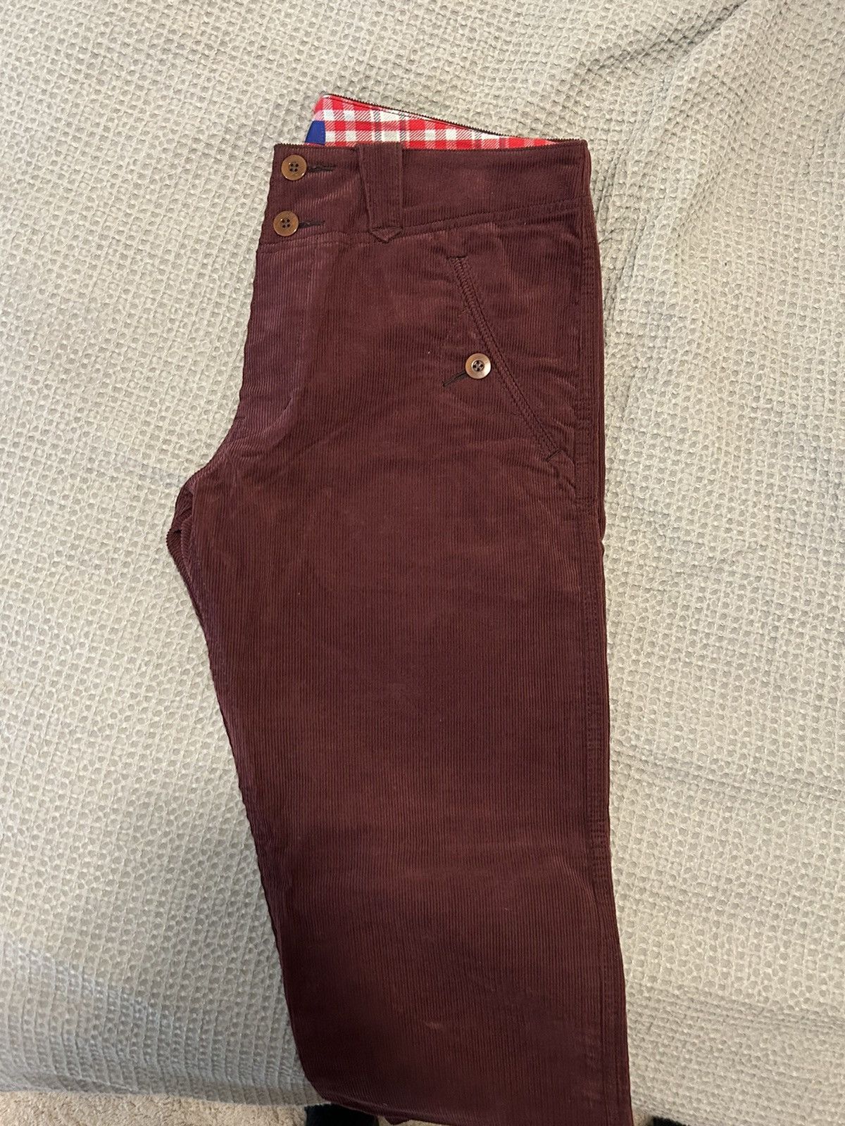 Comme des Garcons Burgundy Junya Watanabe Corduroys Size US 34 / EU 50 - 4 Thumbnail
