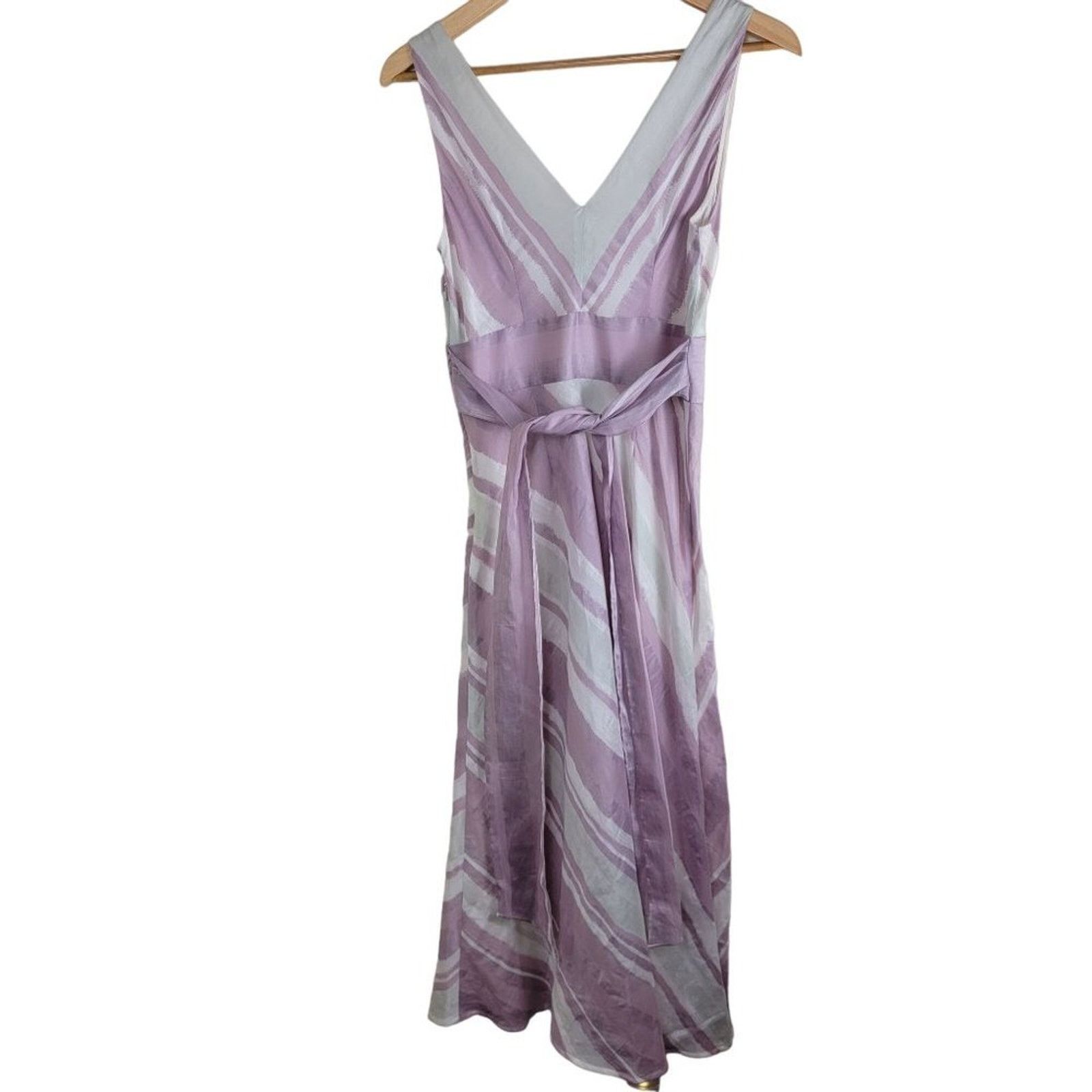 Rebecca Taylor Rebecca Taylor Womens Stripes Tie Waist Midi Dress V-Neck Size XS / US 0-2 / IT 36-38 - 7 Thumbnail