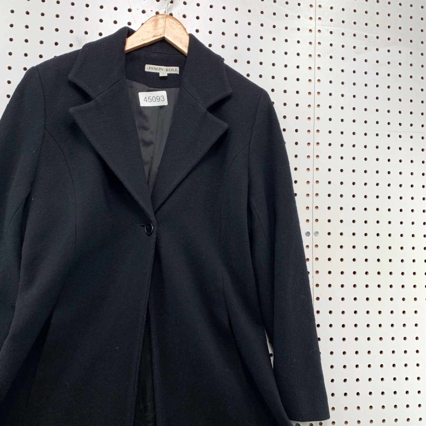 Vintage VINTAGE Jason Kole Wool Coat Mens Size 6 Black Long Slit Vent Swing One Button Coat Size M / US 6-8 / IT 42-44 - 4 Thumbnail